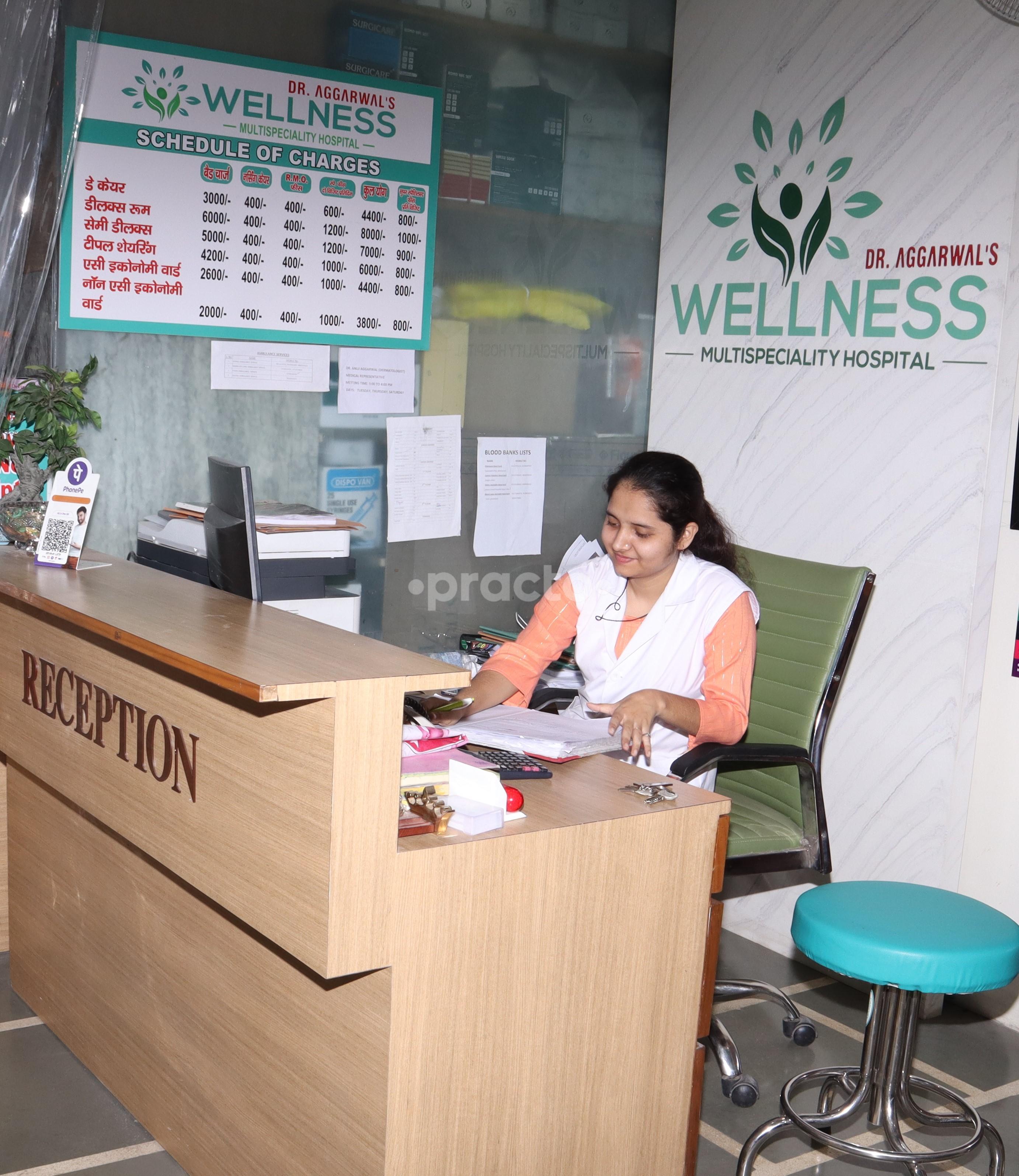 Reception Area at Dr. Aggarwal’s Wellness Multispeciality Hospital Yamuna Vihar Delhi