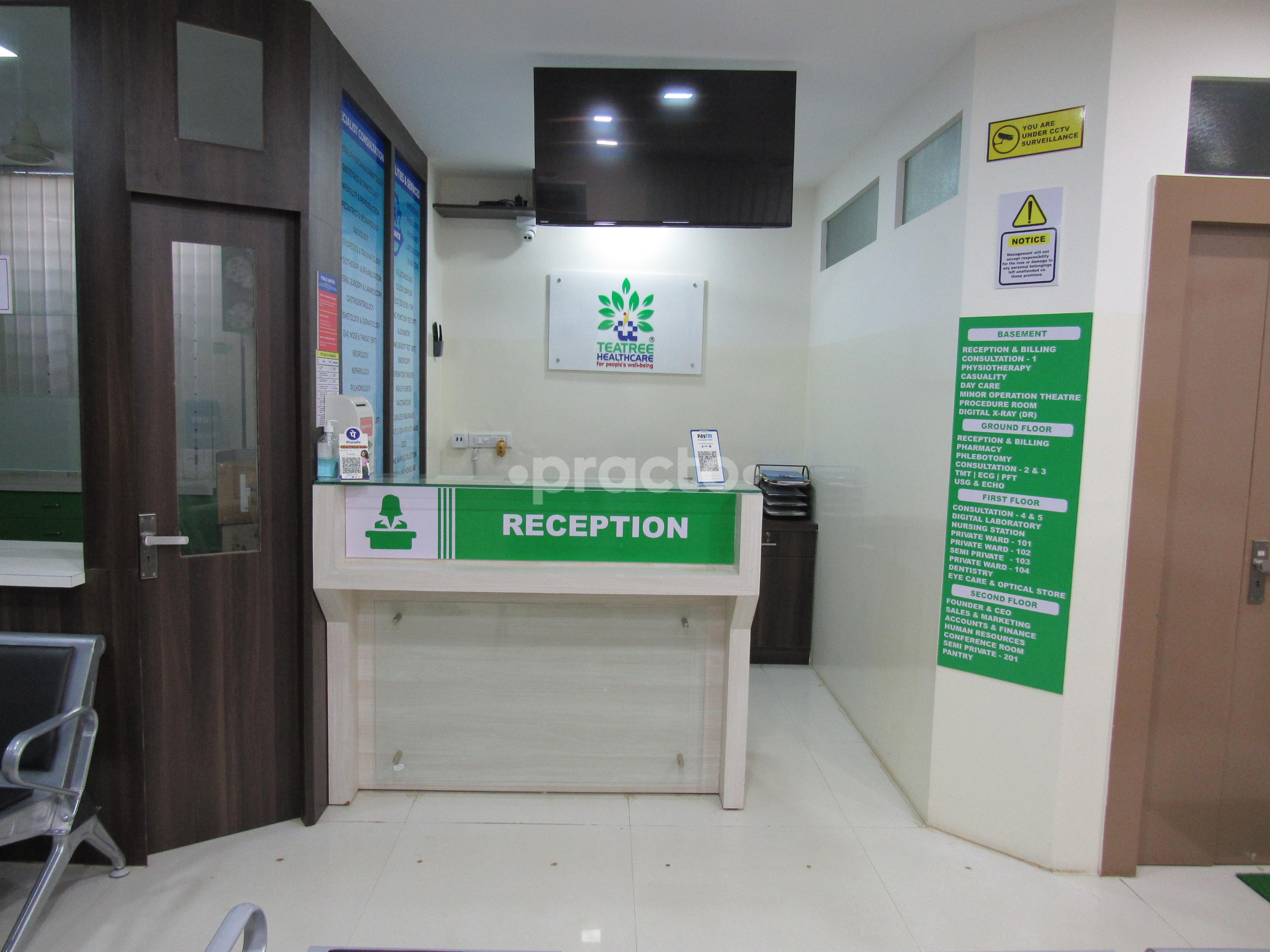 Reception Area at Teatree Hospital & Diagnostics Centre Singasandra Bangalore