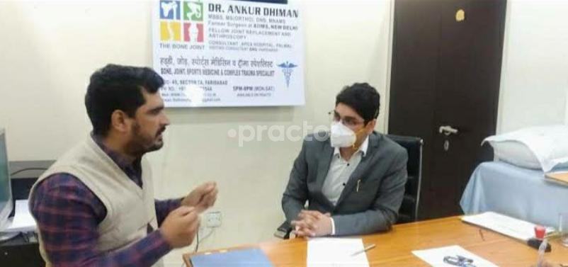 DR Ankur Dhiman Consultant orthopaedics Sector 7 Faridabad