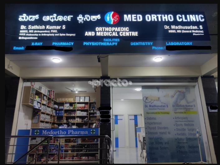 Establishment board at Med Ortho Clinic Uttarahalli Bangalore