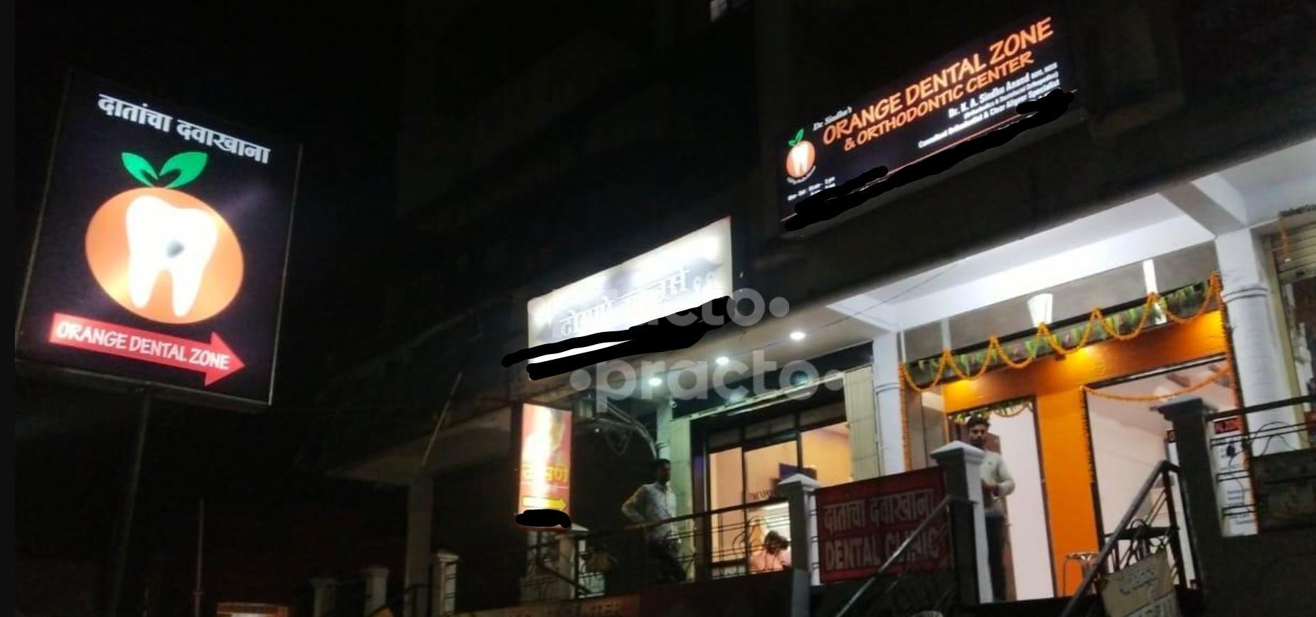 Establishment board at Dr.Sindhu's Orange Dental Zone and Orthodontic Center Khapri Nagpur