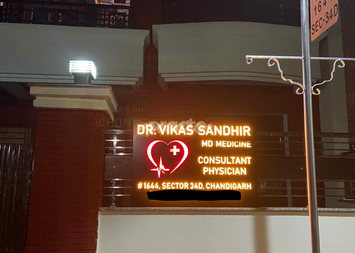 Establishment board at Dr. Vikas Sandhir Clinic Sector 34 Chandigarh