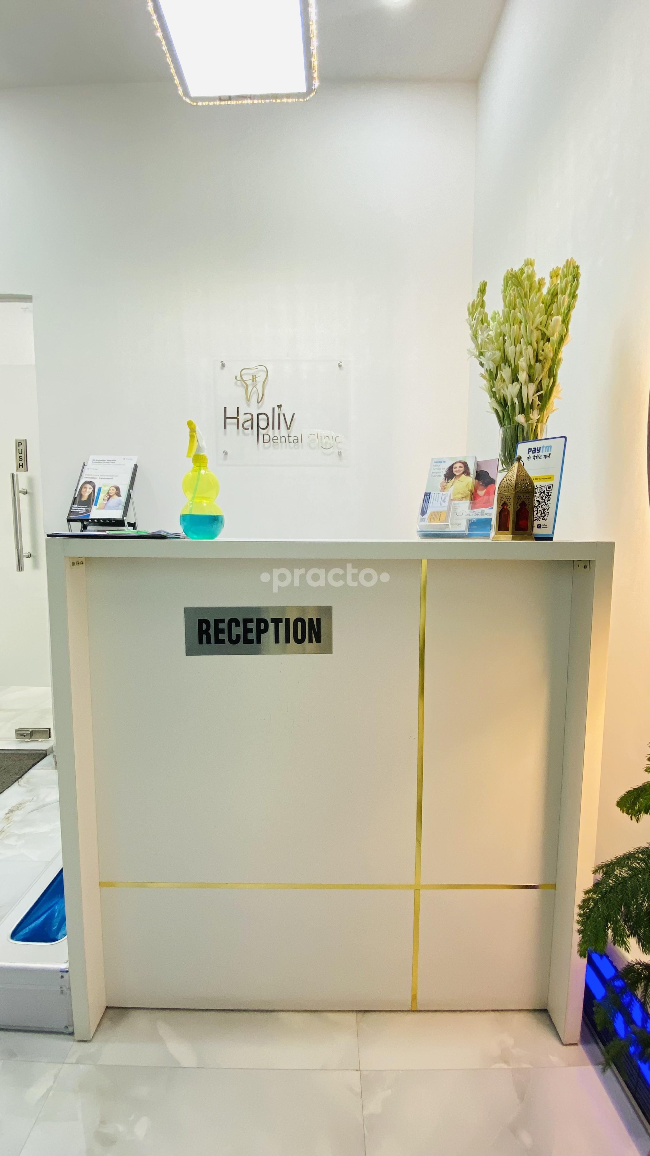 Reception Area at Hapliv Dental Clinic Gurgaon Sector 65 Gurgaon