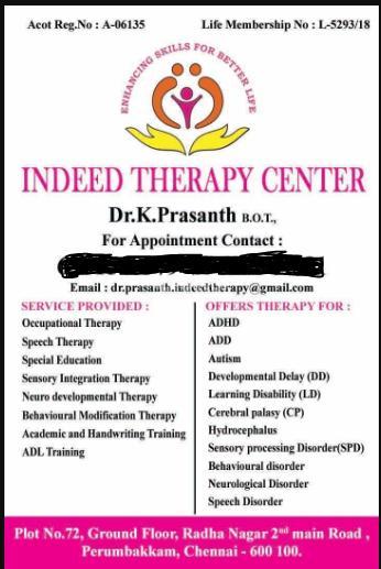 Indeed Therapy Center Perumbakkam Chennai