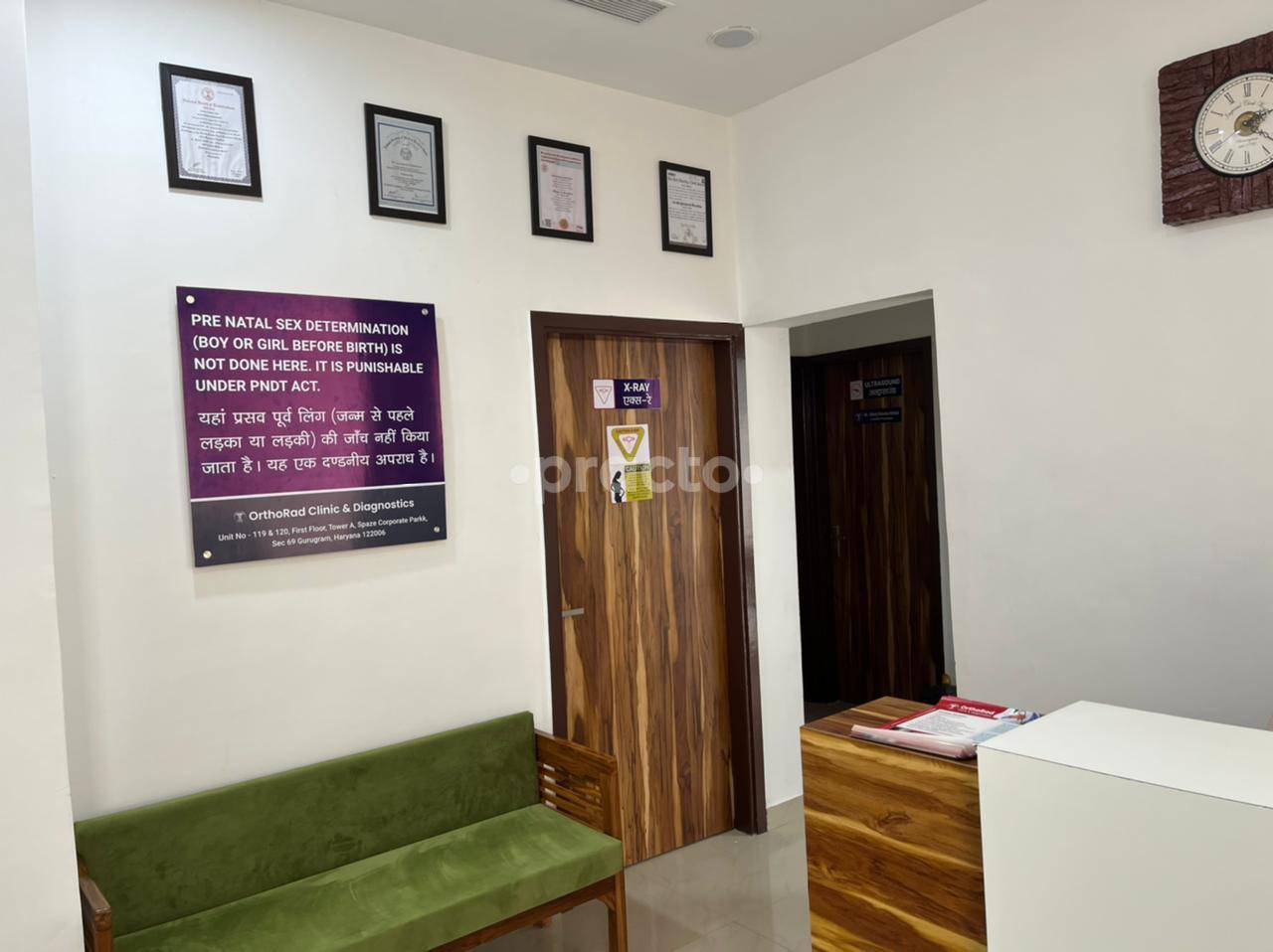 Waiting Area at OrthoRad Clinic & Diagnostics Gurgaon Sector 69 Gurgaon