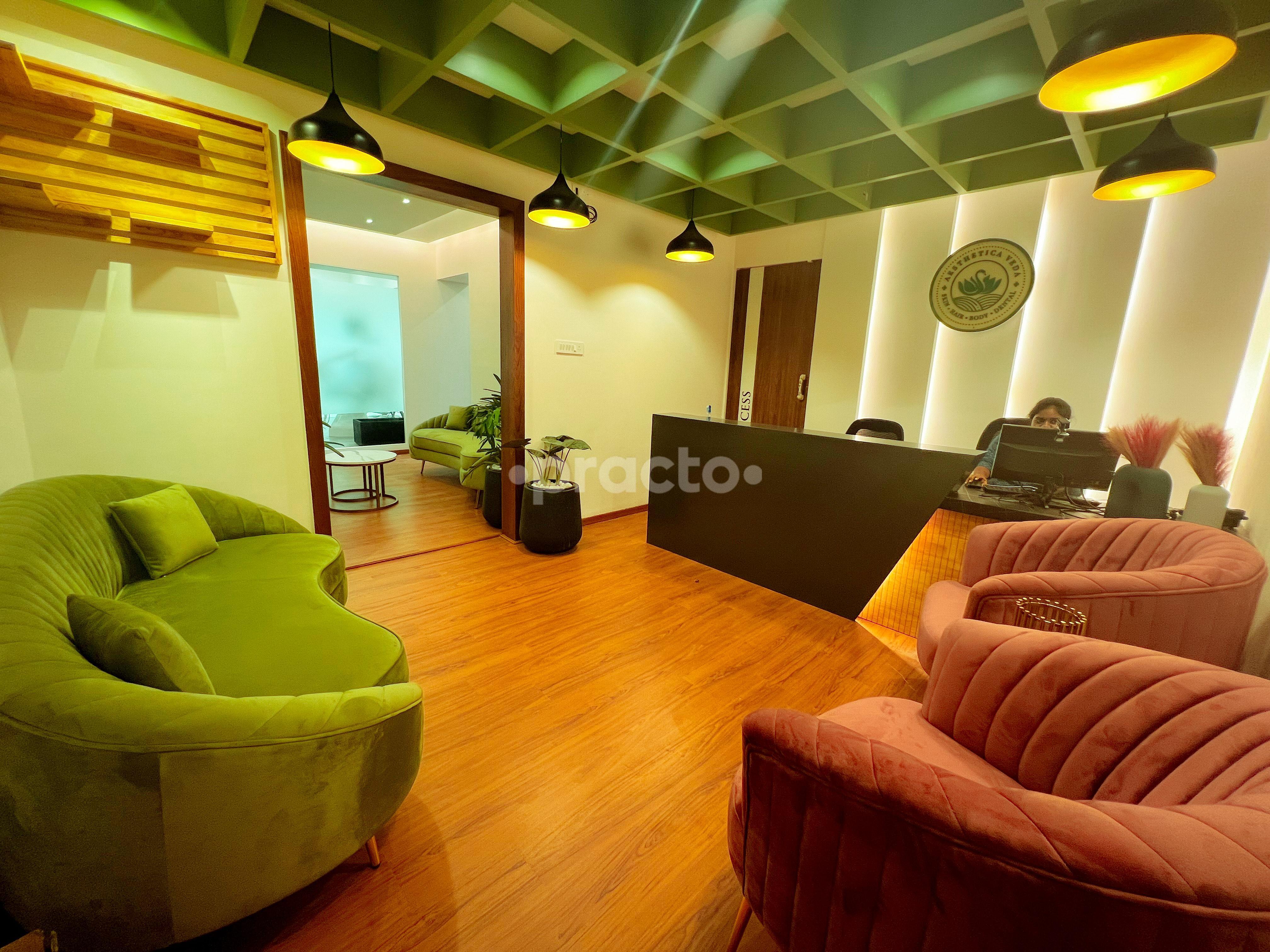 Reception Area at Aesthetica Veda HRBR Layout Bangalore