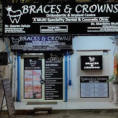 Establishment board at Braces and Crowns Orthodontic & Implant Centre Ramesh Nagar Delhi
