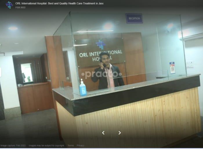 Reception Area at ORL International Hospital Jasola Delhi
