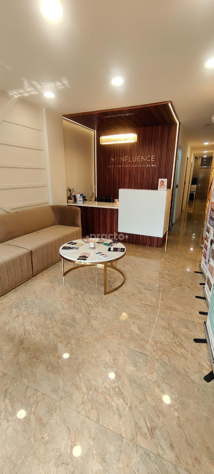 Reception Area at Skinfluence Clinic Vaishali Ghaziabad