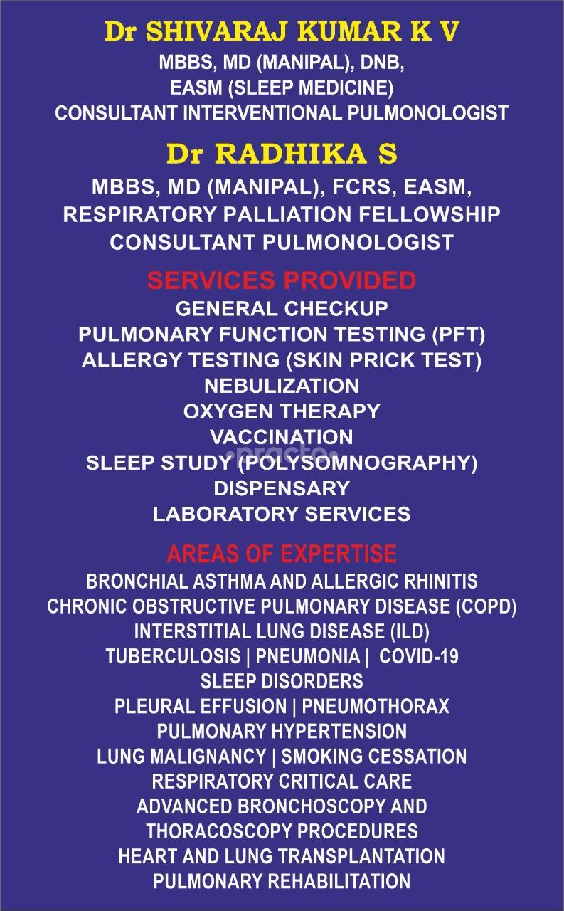 Services at Agastya Chest Center Jnanabharathi Bangalore