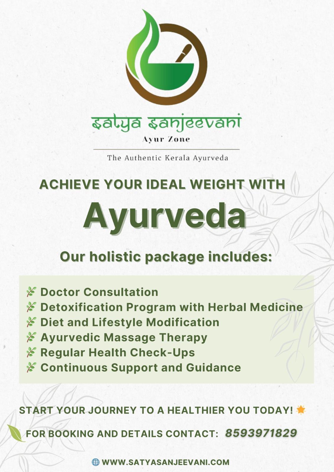 Services Menu Card at Satya Sajeevani - Ayur Zone Ghatkopar West Mumbai