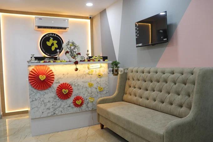 Reception Area at NYRAA Skin Hair Aesthetic & Scan Center RMV 2nd Stage Bangalore