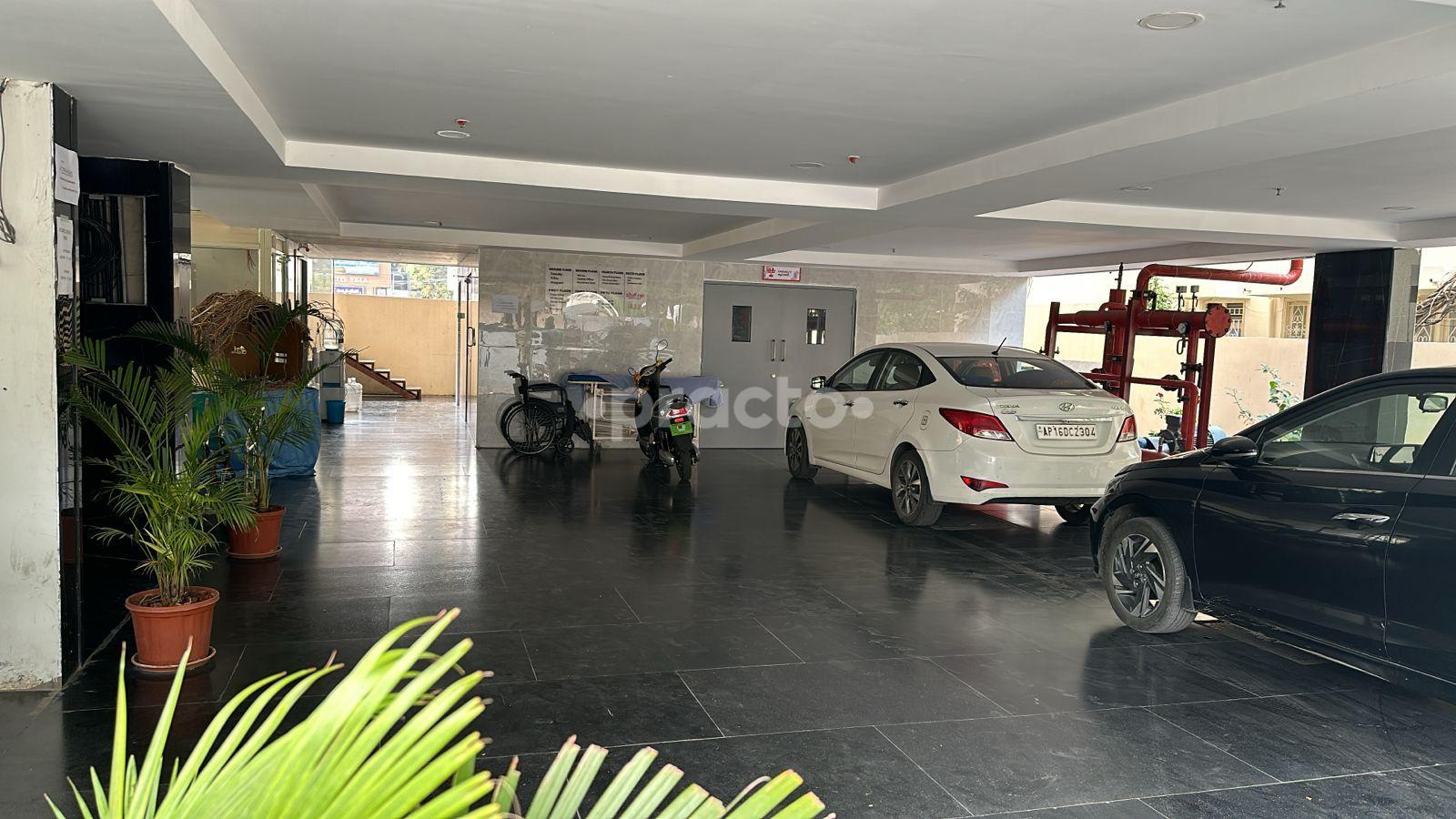 Parking area at K V  Shine Hospitals Suryaraopet Vijayawada