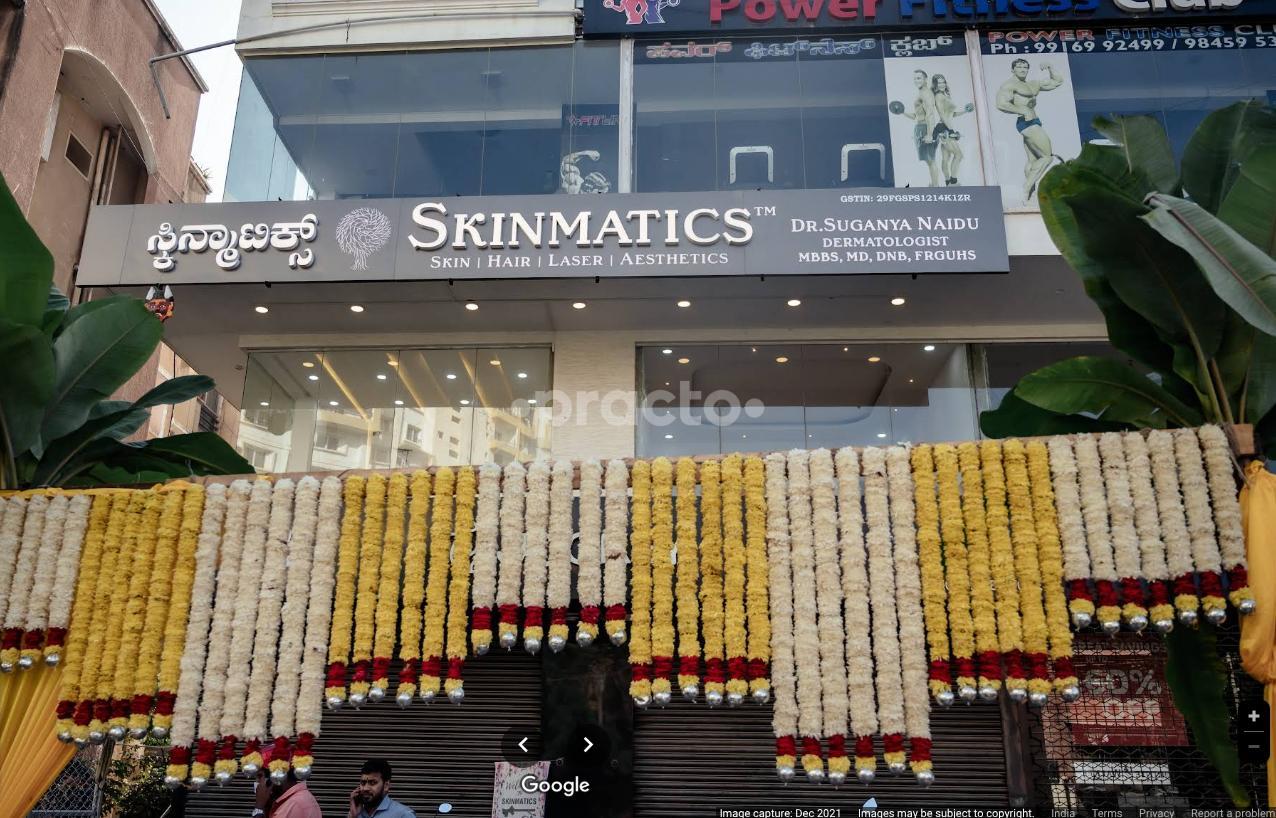 Establishment board at Skinmatics Hennur Bangalore