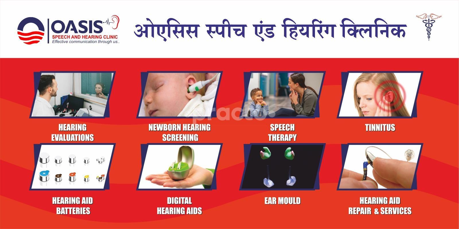 Services Menu Card at Oasis Speech and Hearing Clinic Trimurti Nagar Nagpur
