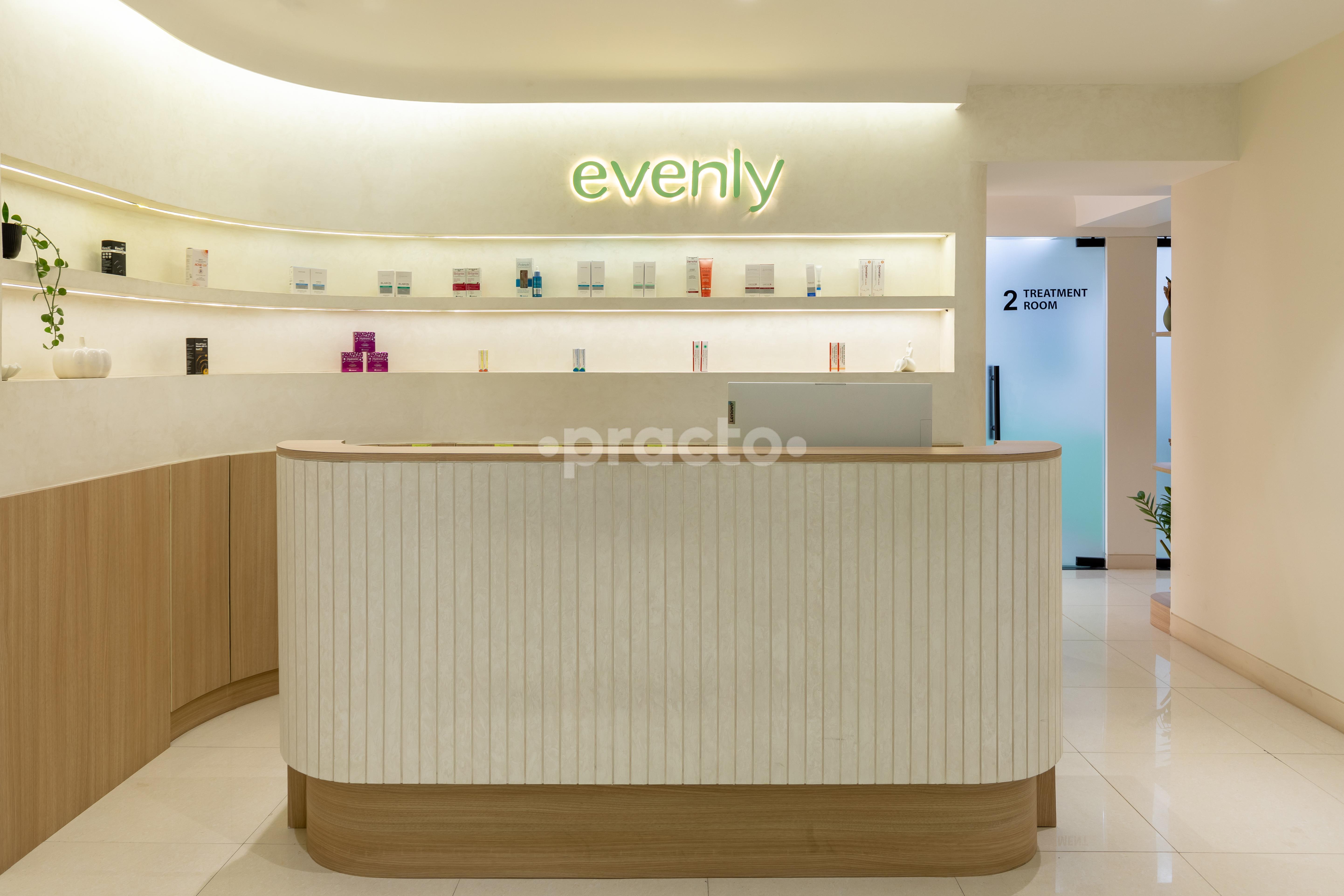 Reception Area at Evenly Skin & Hair Clinic | Dr Shraddha Pitalia Indore Tukoganj Indore
