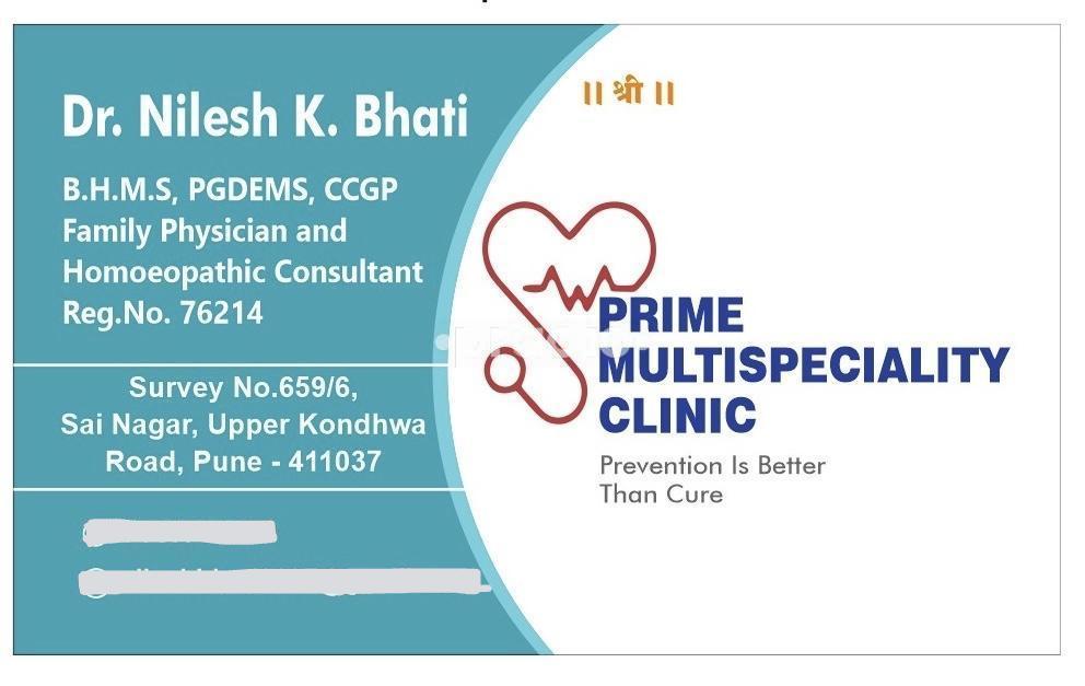 Prime Multispeciality Clinic Bibwewadi Kondhwa Road Pune