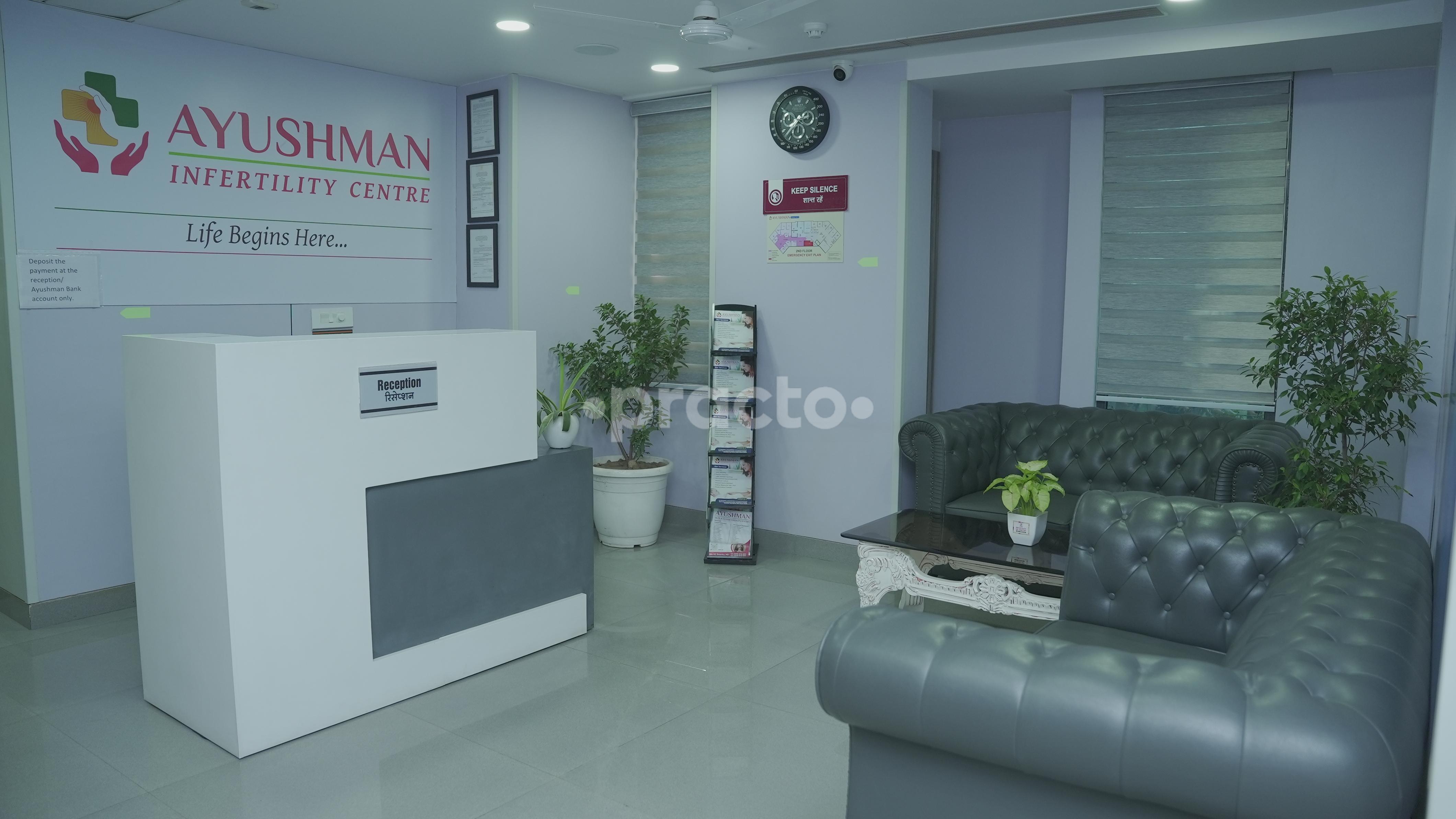 Reception Area at Ayushman Infertility Centre Dwarka Sector 12 Delhi