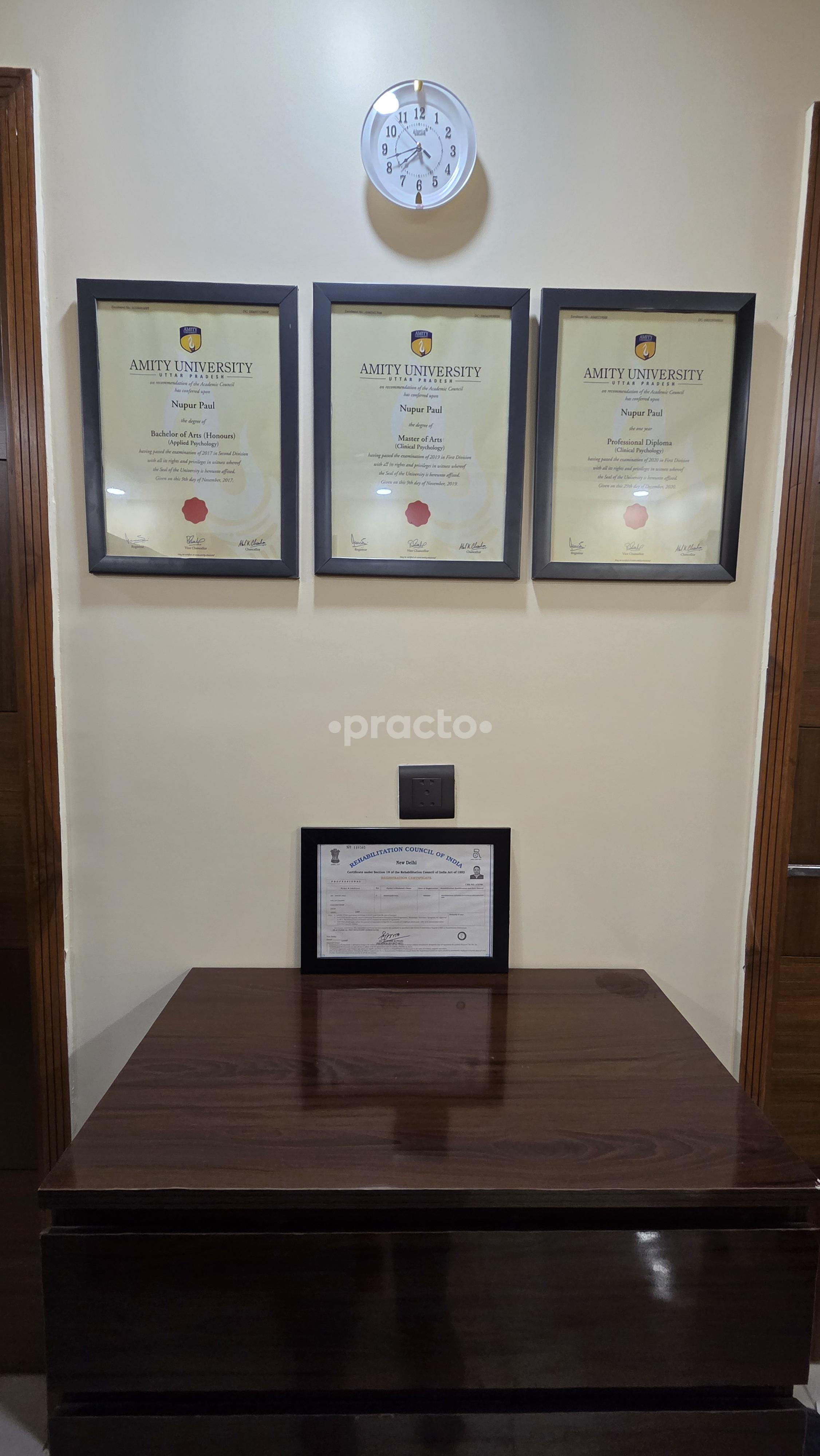 Awards & Certificates at Mind Craft Emotional Wellness Care Paschim Vihar Delhi