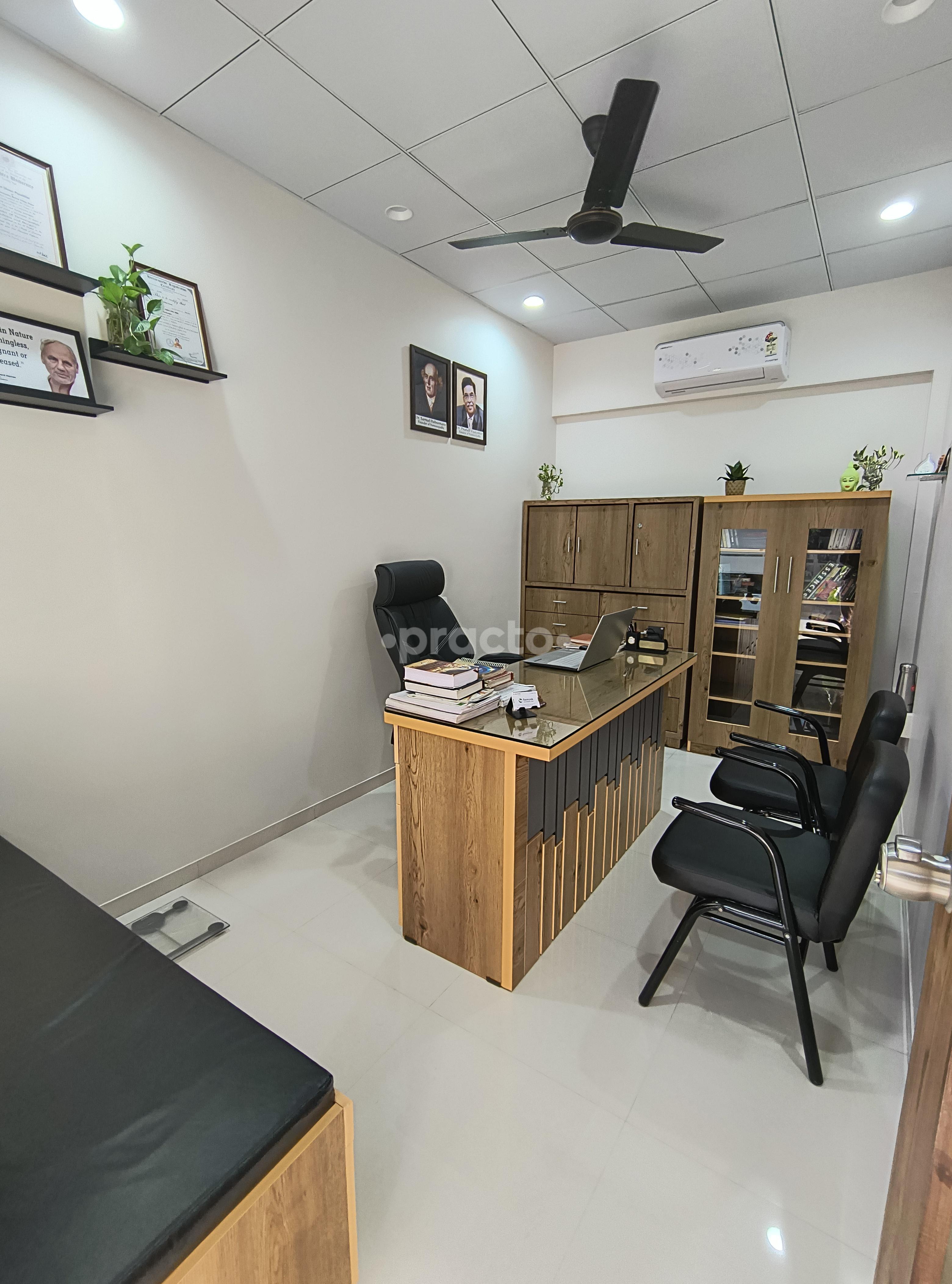 Consultation Room at Samyak Homoeopathic Clinic Sadhu Vaswani Road Rajkot