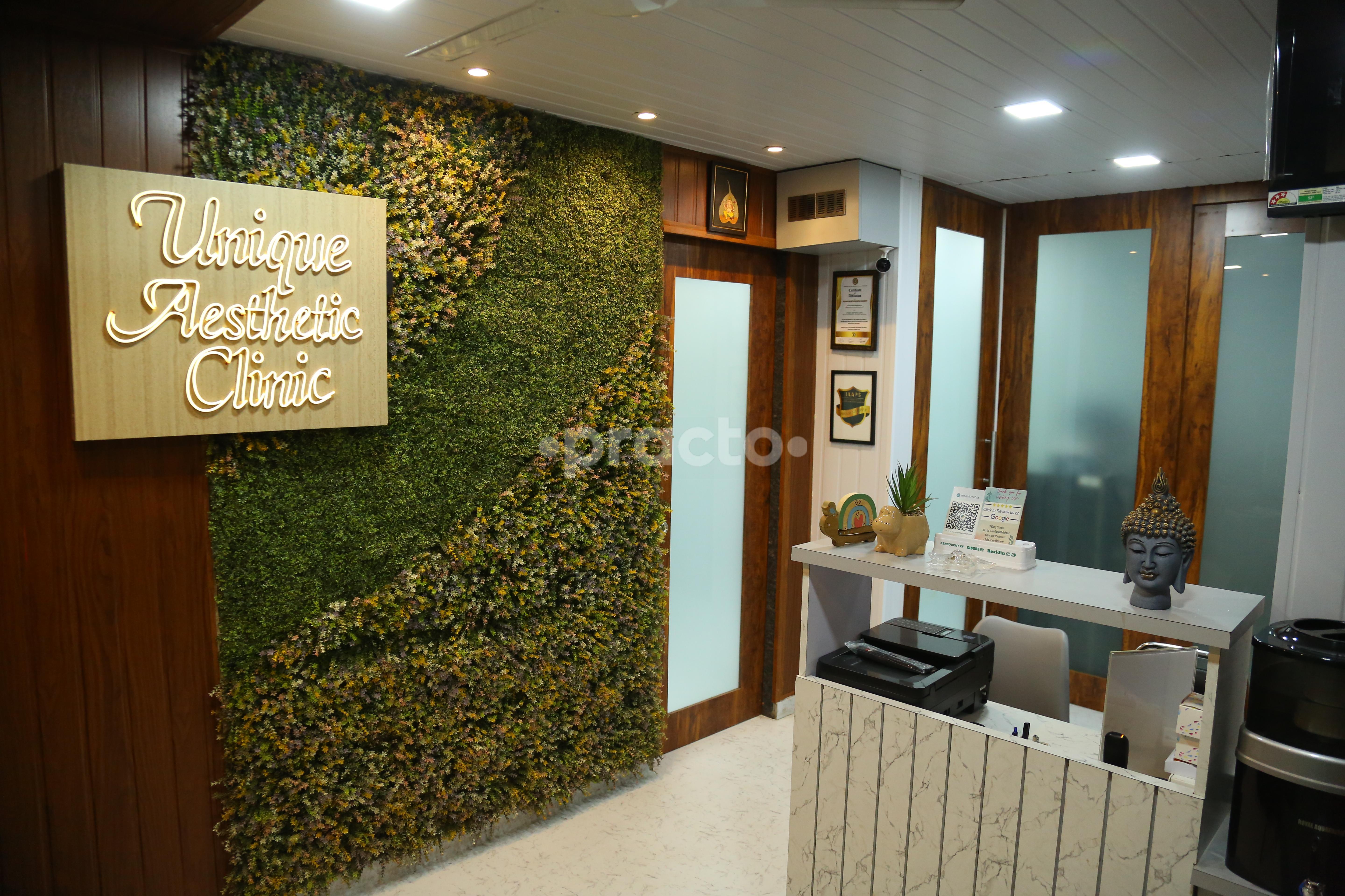 Reception Area at Unique Aesthetic Clinic Vashi Navi Mumbai