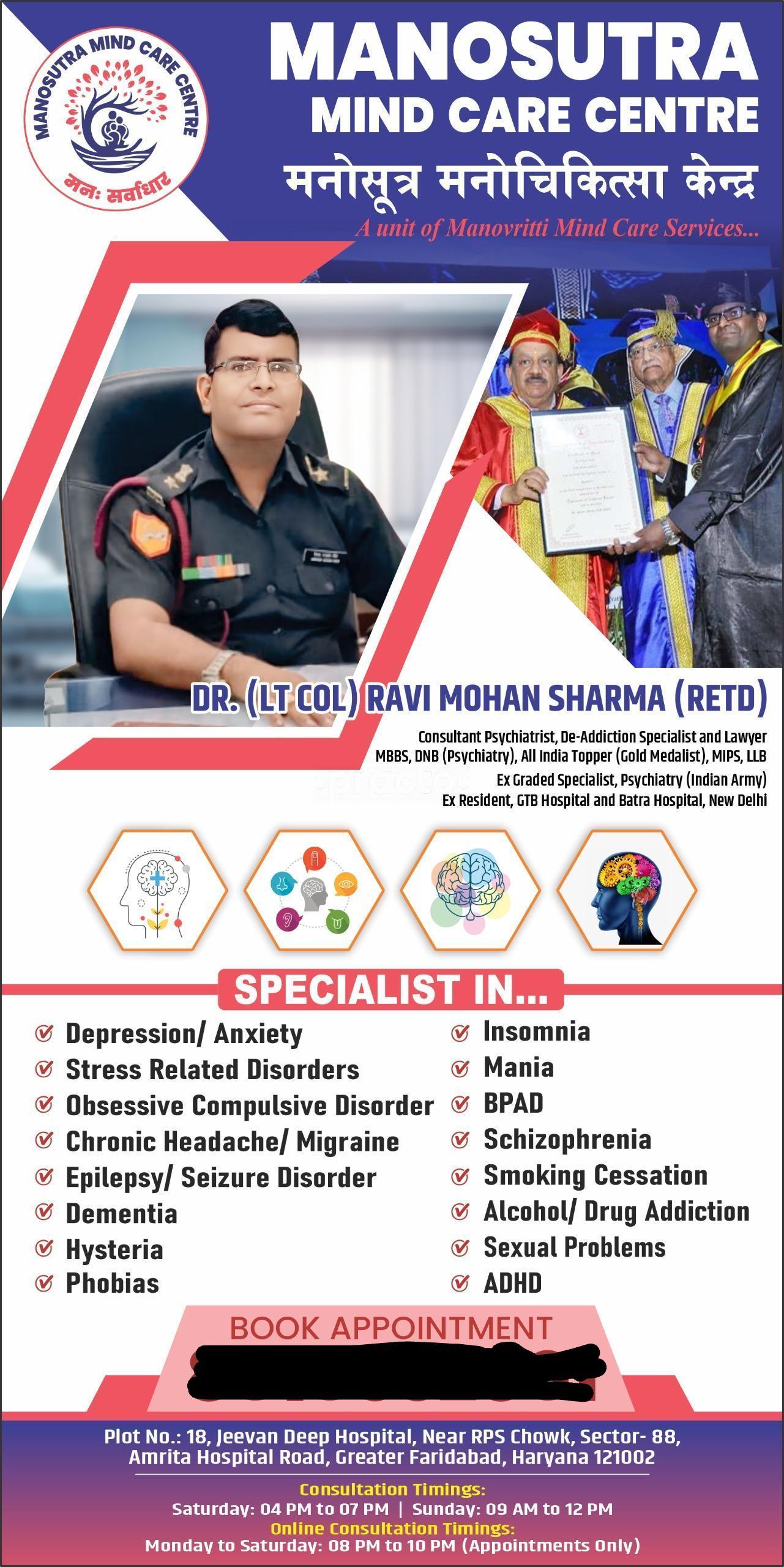 Manosutra Mind Care Centre Sector 88 Faridabad