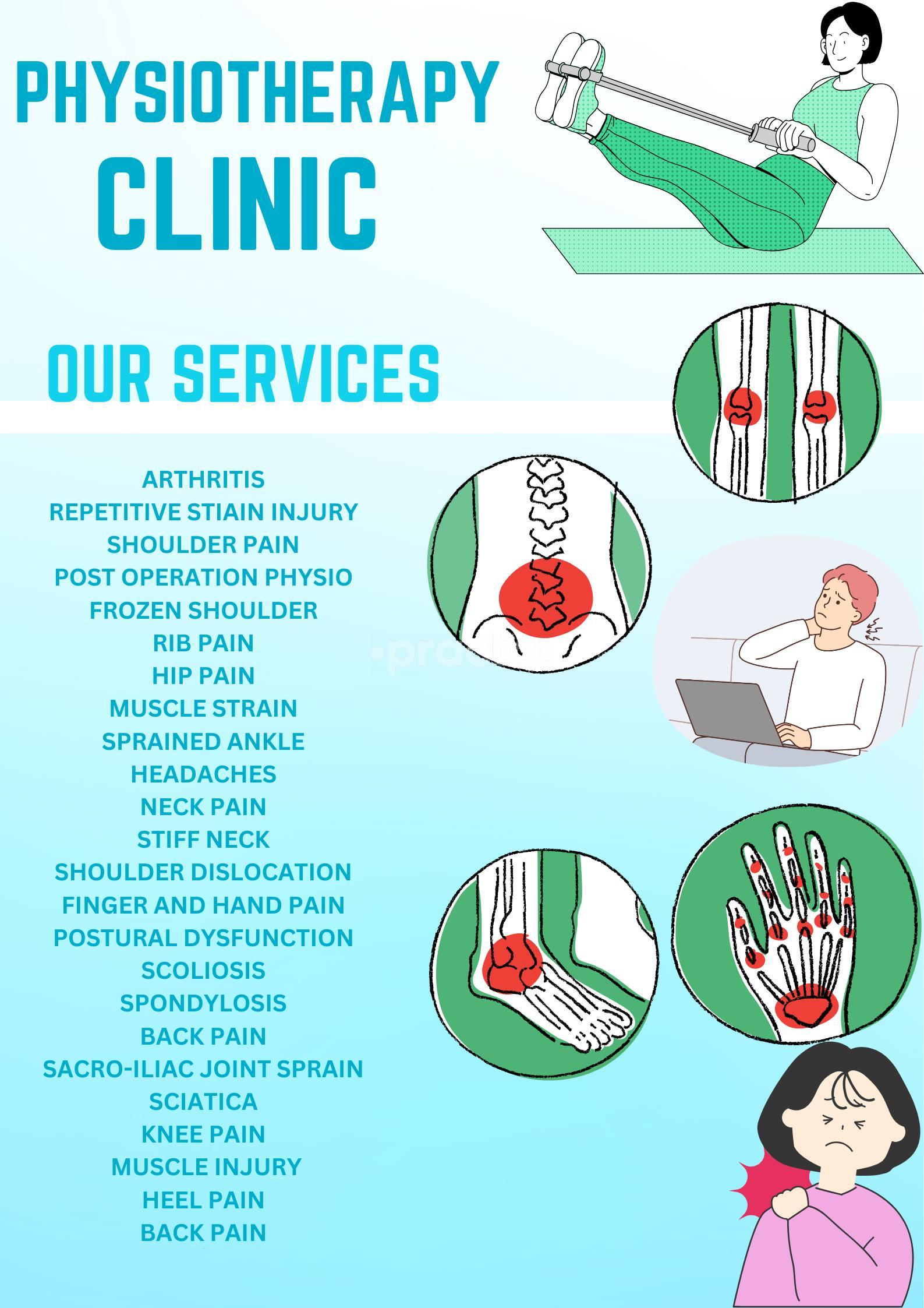 Services Menu Card at Women's Wellness Physiotherapy Clinic Vikas Nagar Lucknow