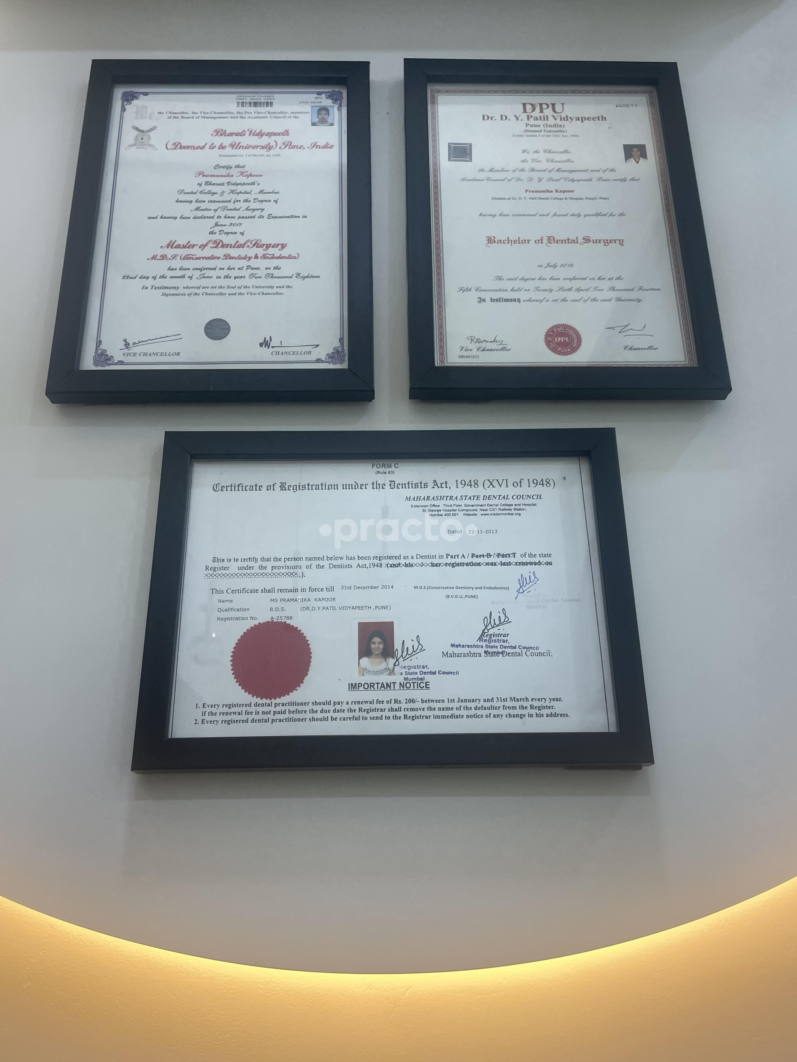 Awards & Certificates at Dental Diaries Chandivali Mumbai