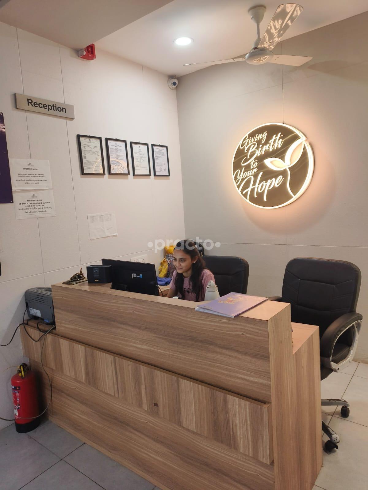 Reception Area at Wings Women's Hospital Laldarwaja Surat