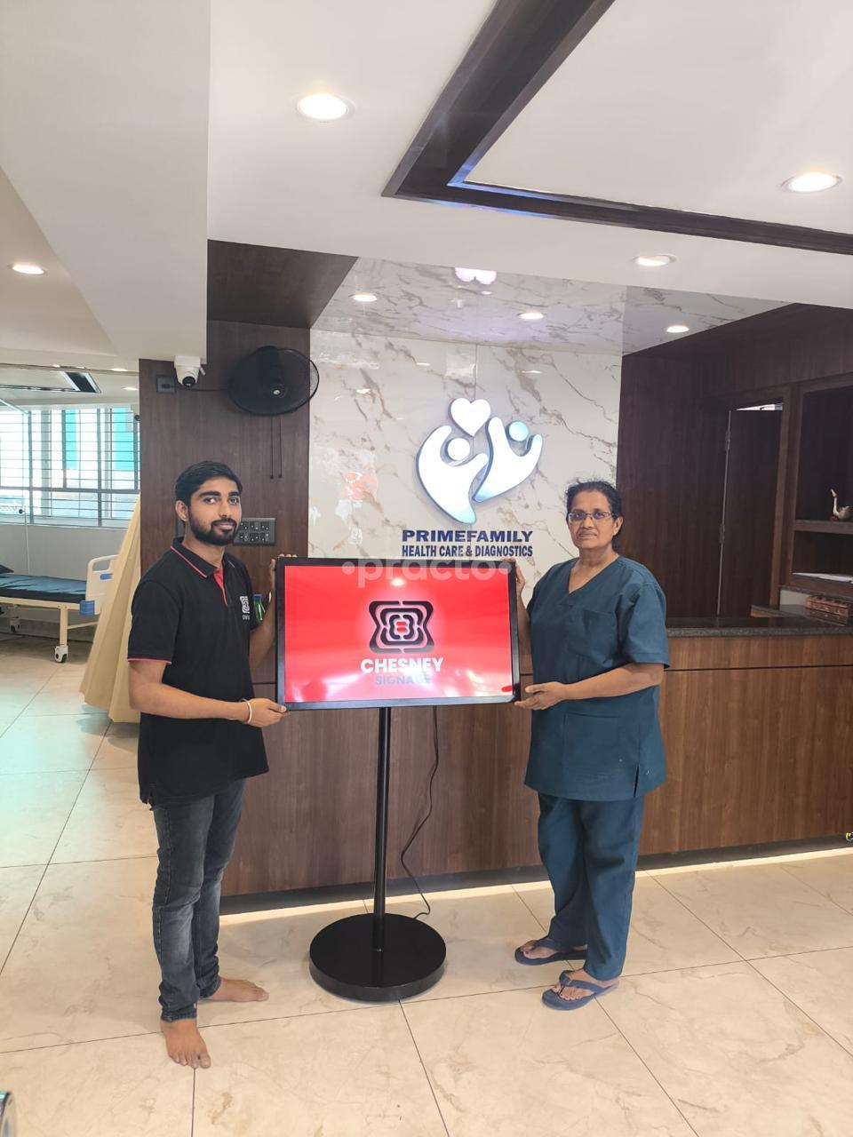 Reception Area at PrimeFamily Healthcare and Diagnostics Seshadripuram Bangalore