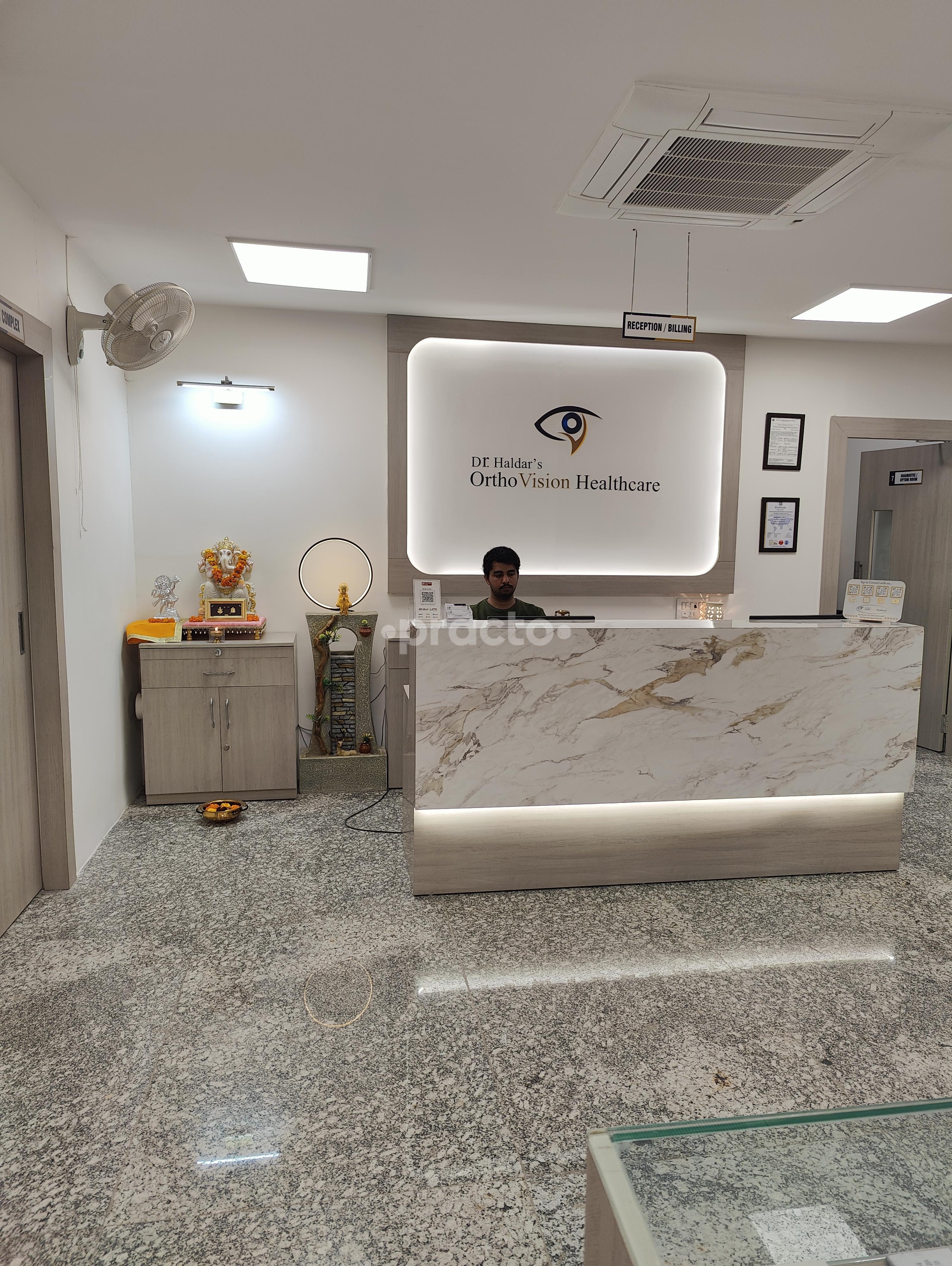Reception Area at Dr. Haldars Orthovision Health Care Sector 141 Noida