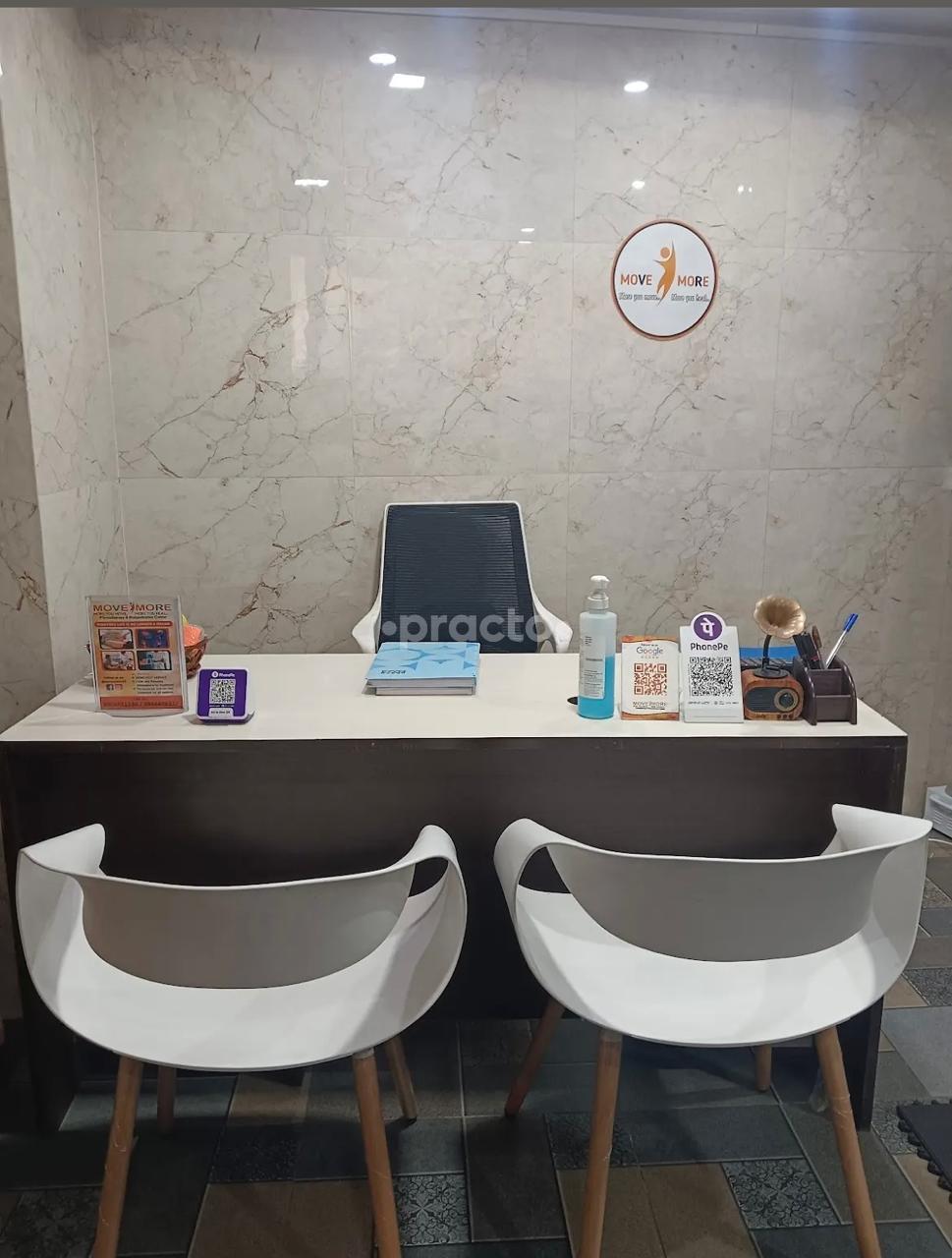 Reception Area at Move More Physiotherapy and Sports injury Spine Rehabilitation centre Kammana Halli Bangalore