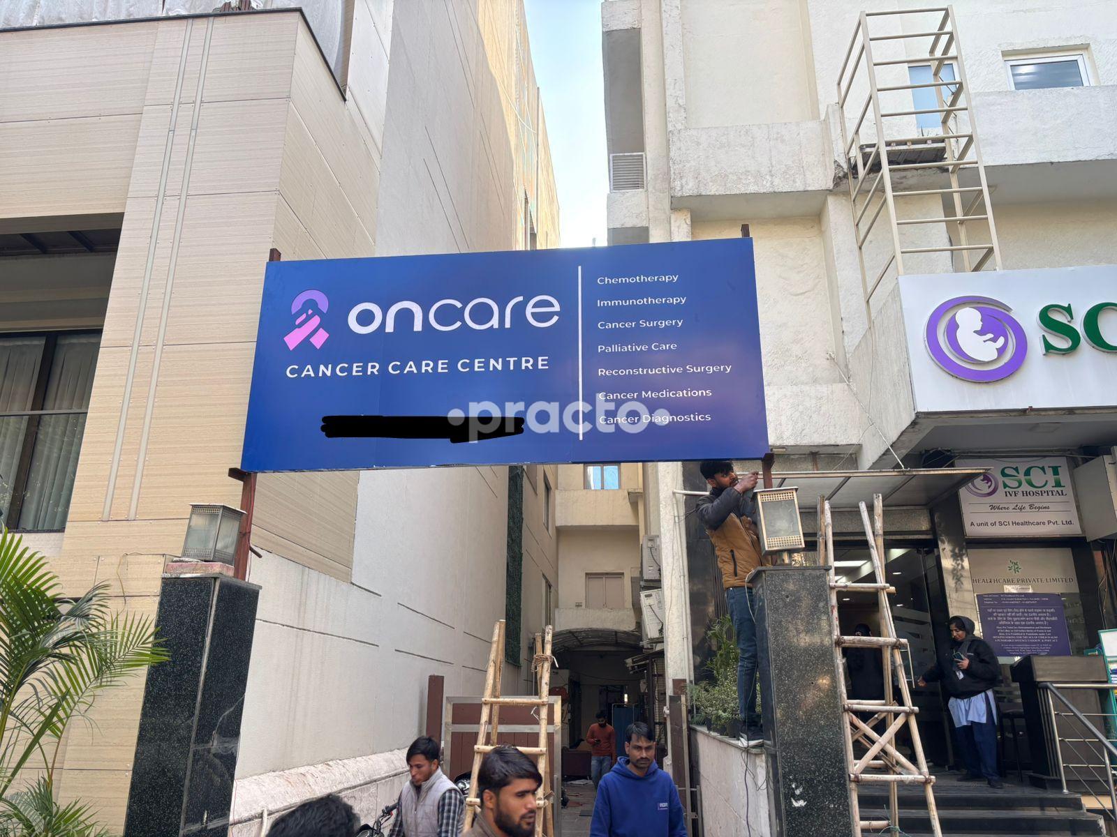 Establishment board at Oncare Cancer Care Centre Greater Kailash Delhi