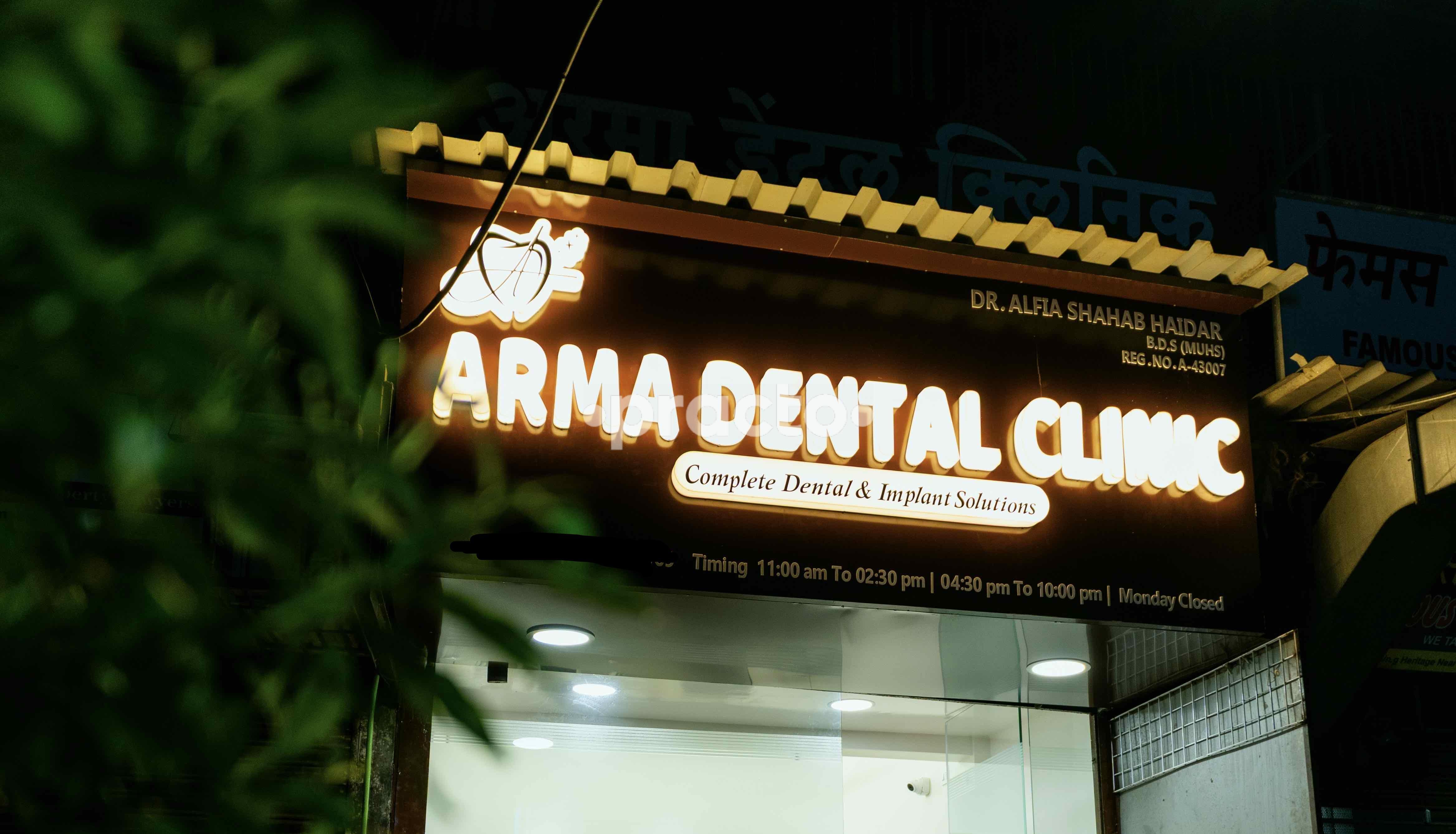 Establishment board at Arma Dental Clinic Mira Road Mumbai