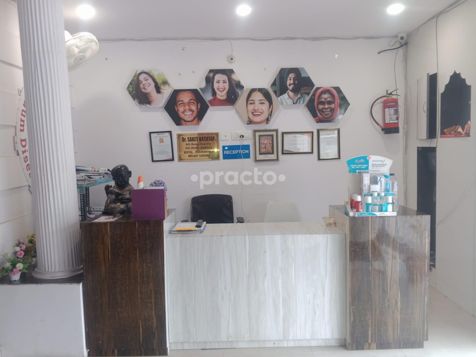 Reception Area at Dentine Dental Clinic Indira Nagar Lucknow