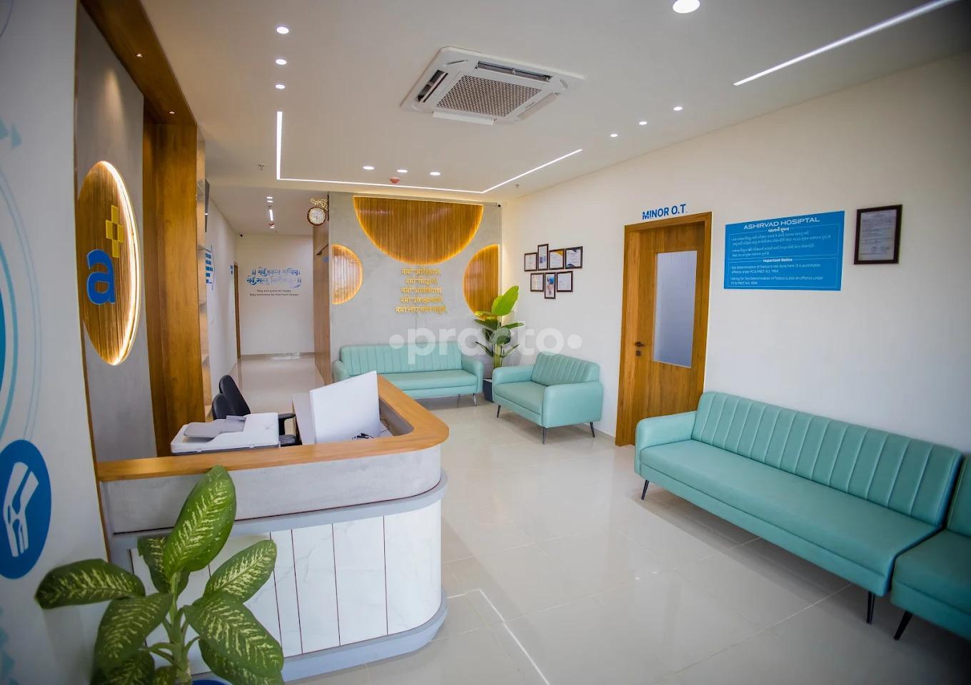 Reception Area at Ashirvad Hospital Thaltej - Shilaj Road Ahmedabad