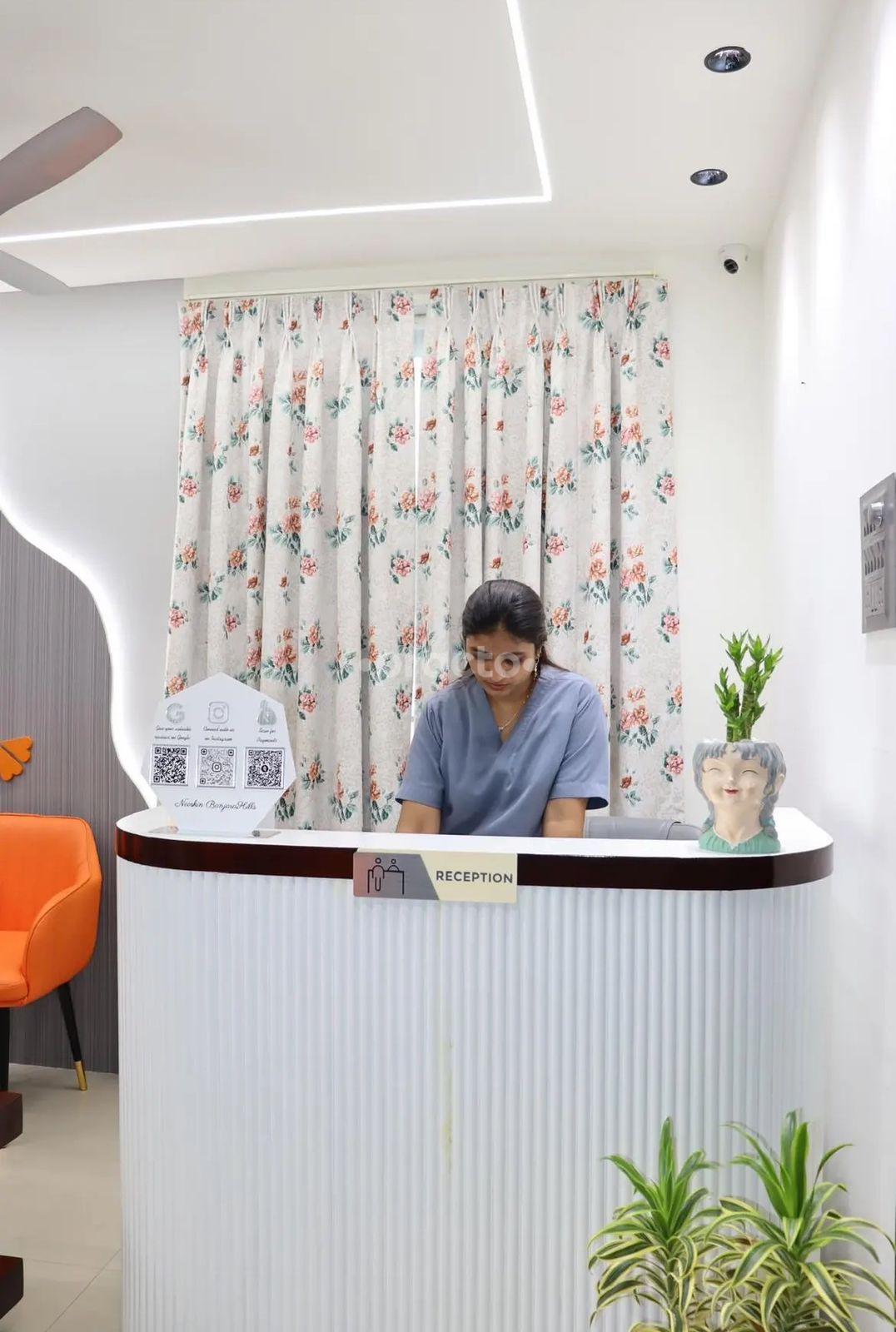 Reception Area at Evolv Skin, Hair & PMU Clinic Banjara Hills Hyderabad