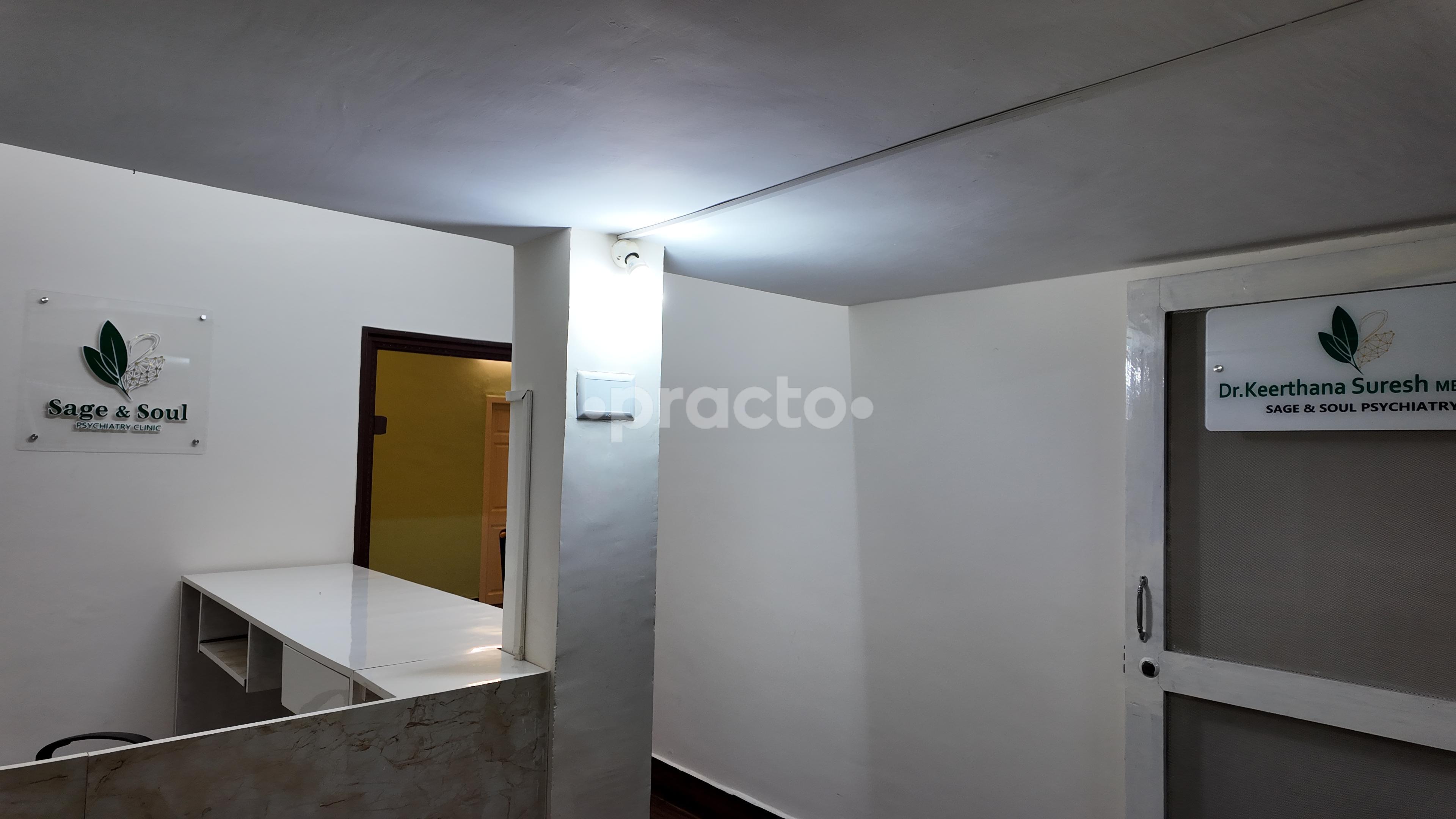 Reception Area at Sage & Soul Psychiatry Clinic Valasaravakkam Chennai