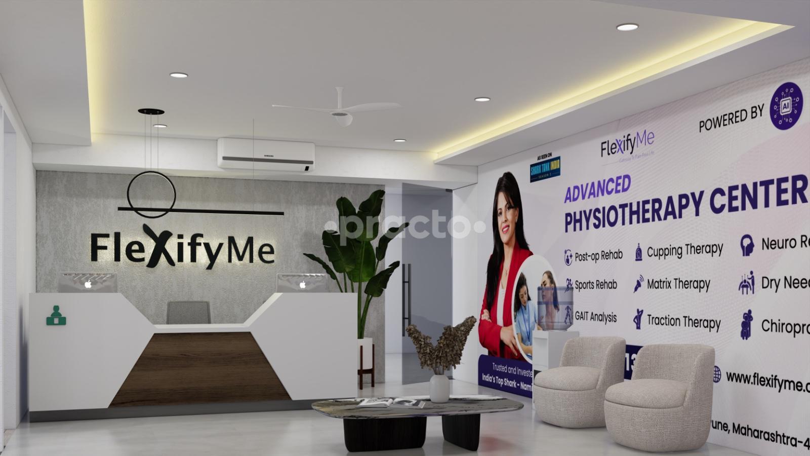Reception Area at FlexifyMe Advanced Physiotherapy Centre Baner Pune