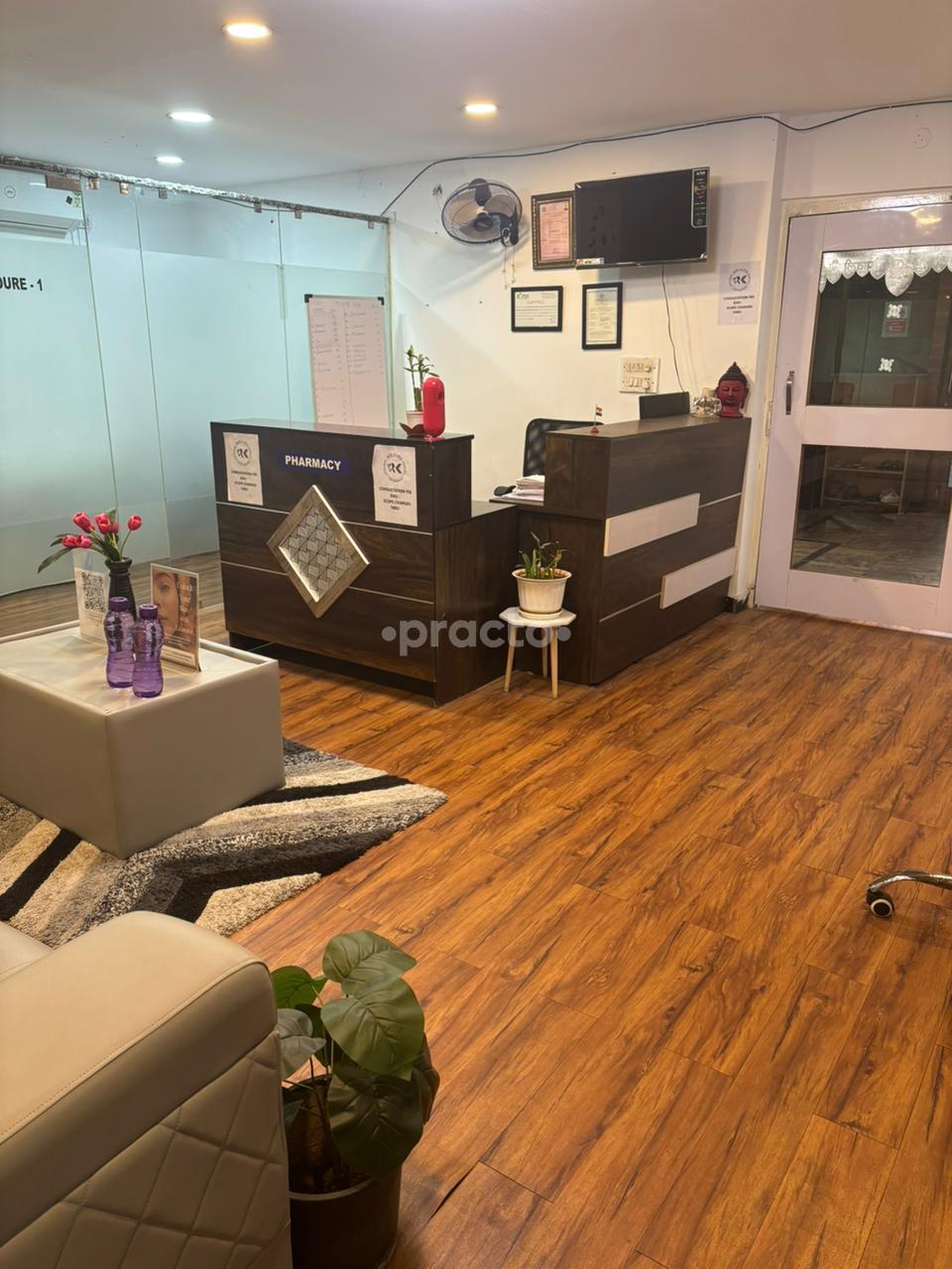 Reception Area at RK's Hair & Skin Clinic Begumpet Hyderabad