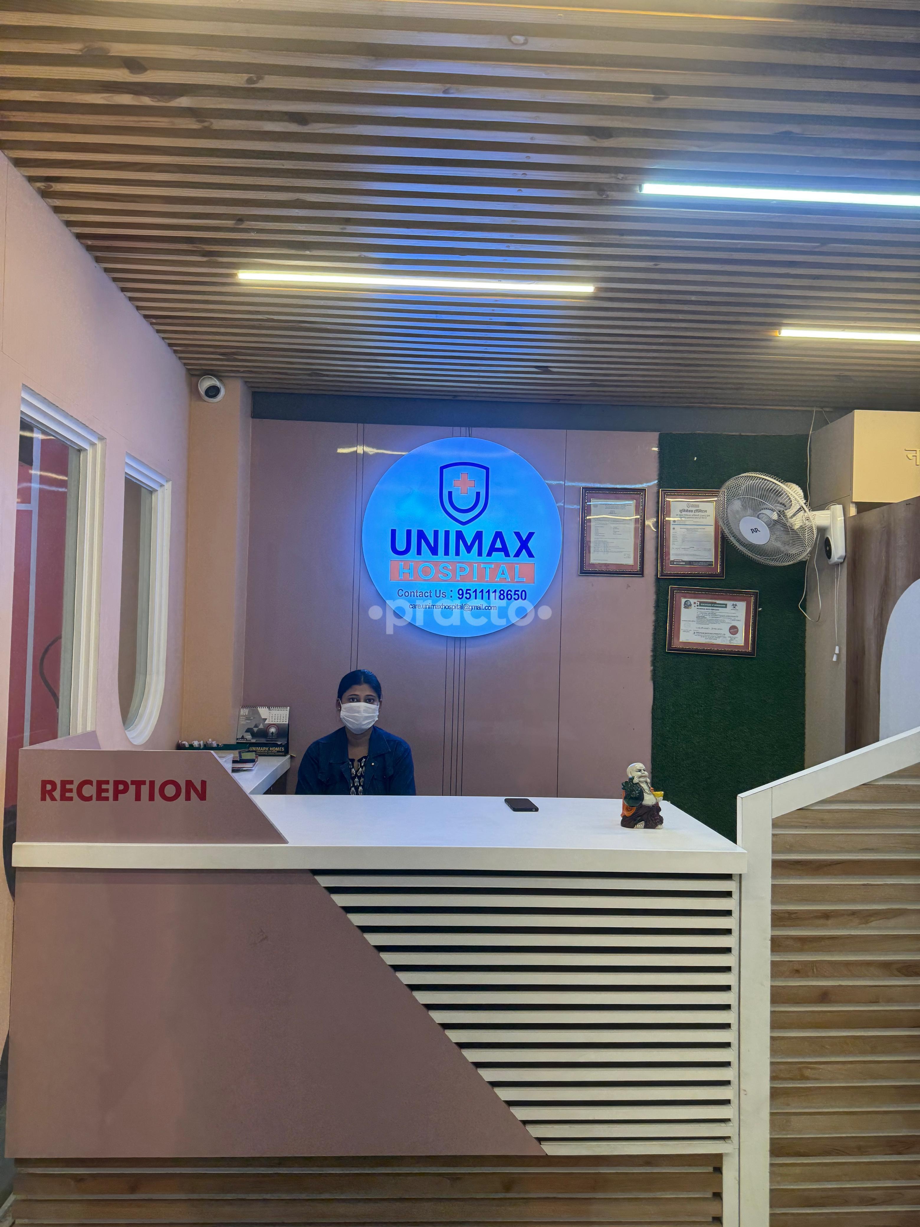 Reception Area at Unimax Hospital Gomtinagar Lucknow