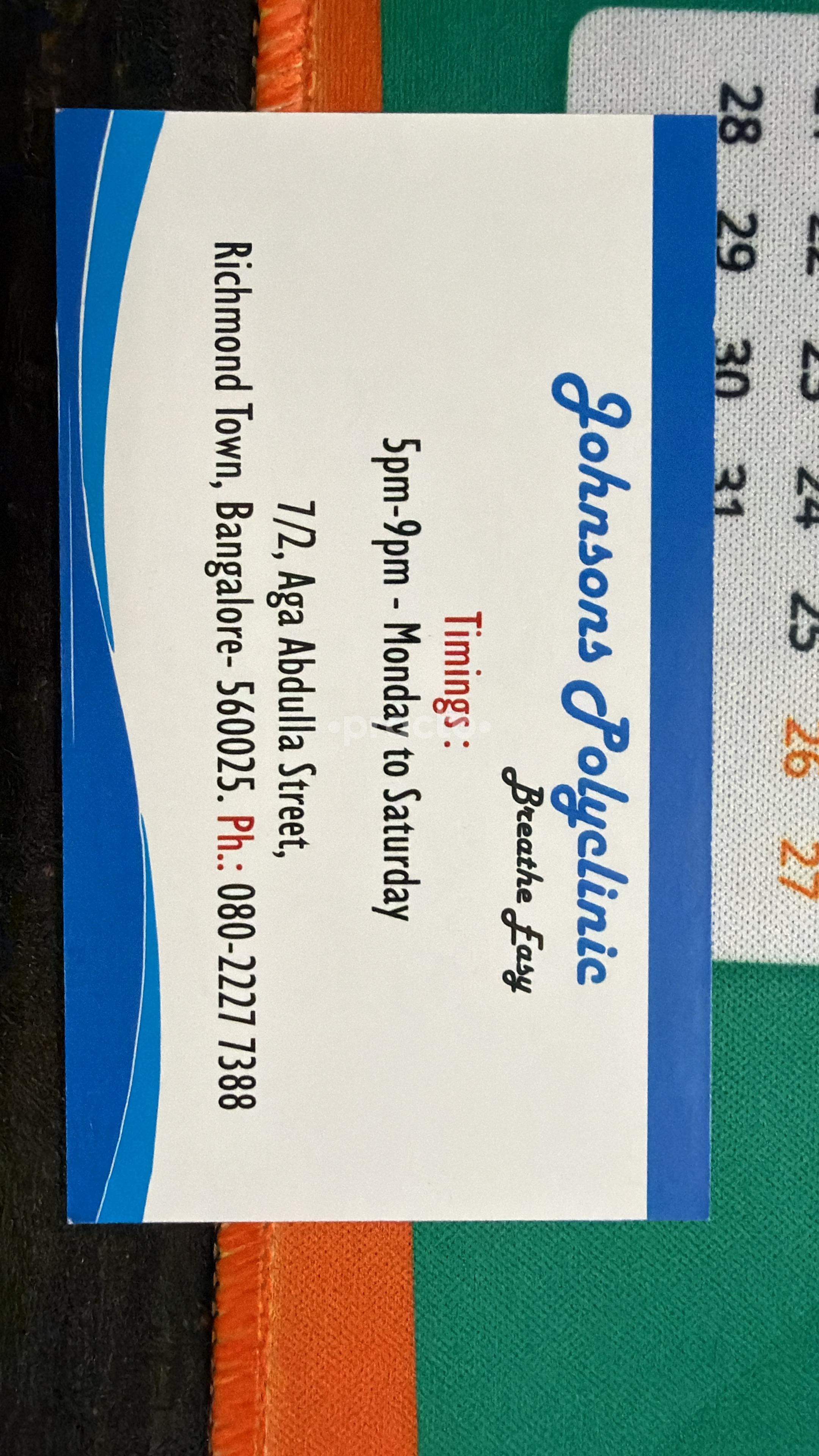 Johnsons Polyclinic And Diagnostics - Breath Easy Richmond Town Bangalore
