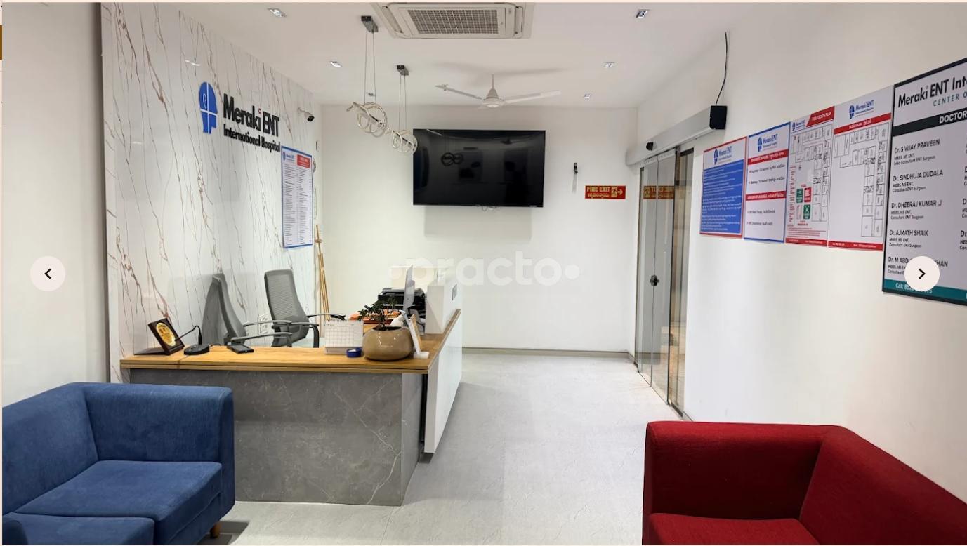 Reception Area at Meraki ENT International Hospital Khajaguda Hyderabad