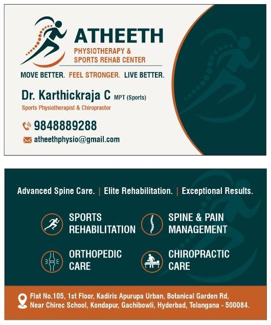 Atheeth Physiotherapy Chiro & Sports Rehab  Kondapur Hyderabad