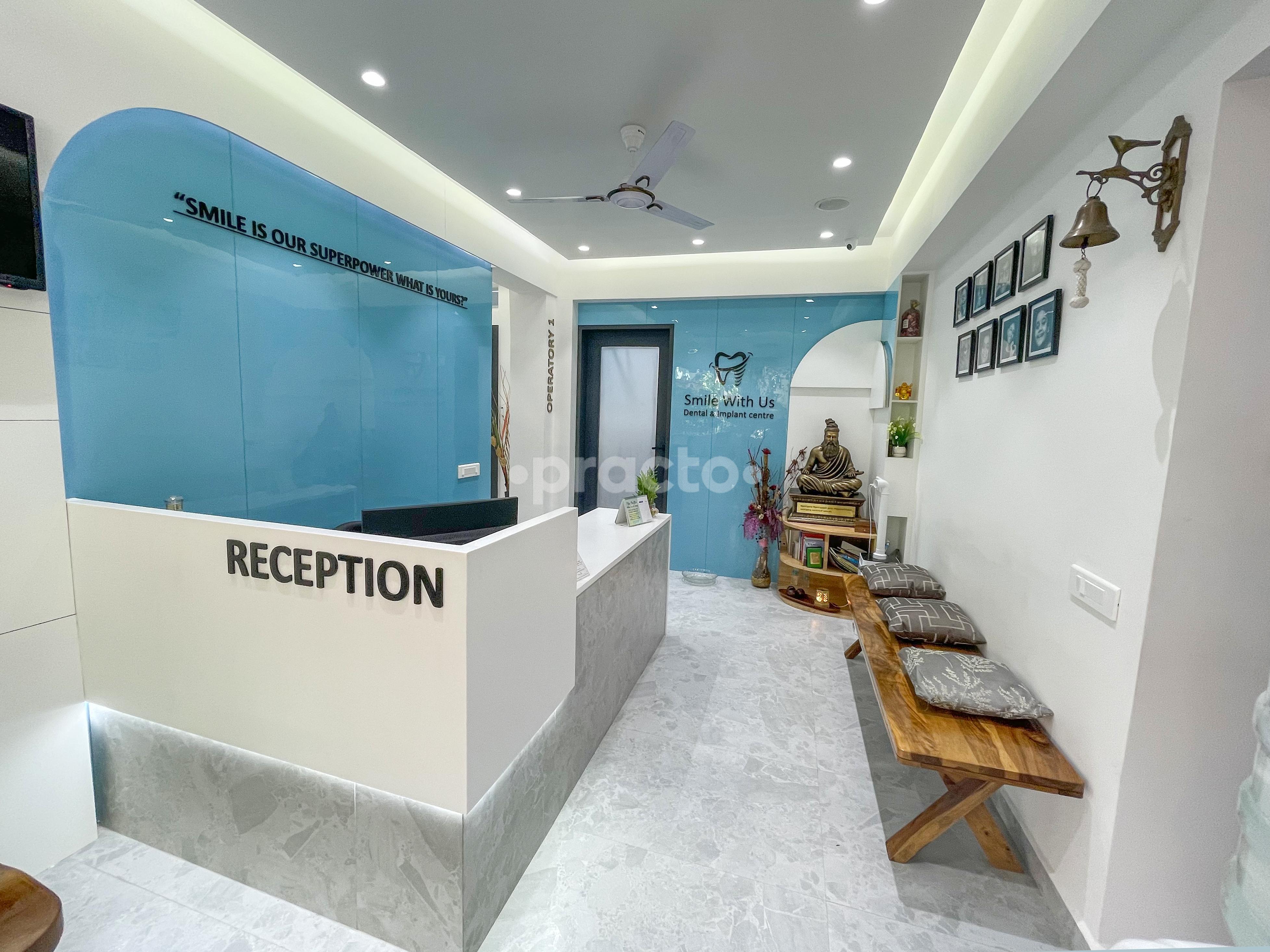 Reception Area at Smile With us Dental & Implant centre  Shenoy Nagar Chennai