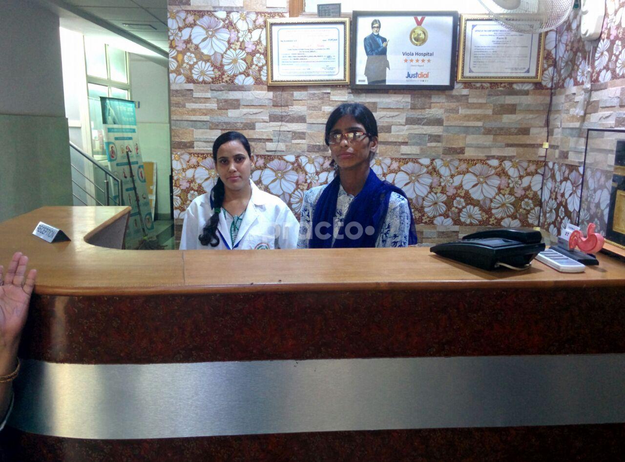 Reception Area at Viola Hospital Okhla Delhi