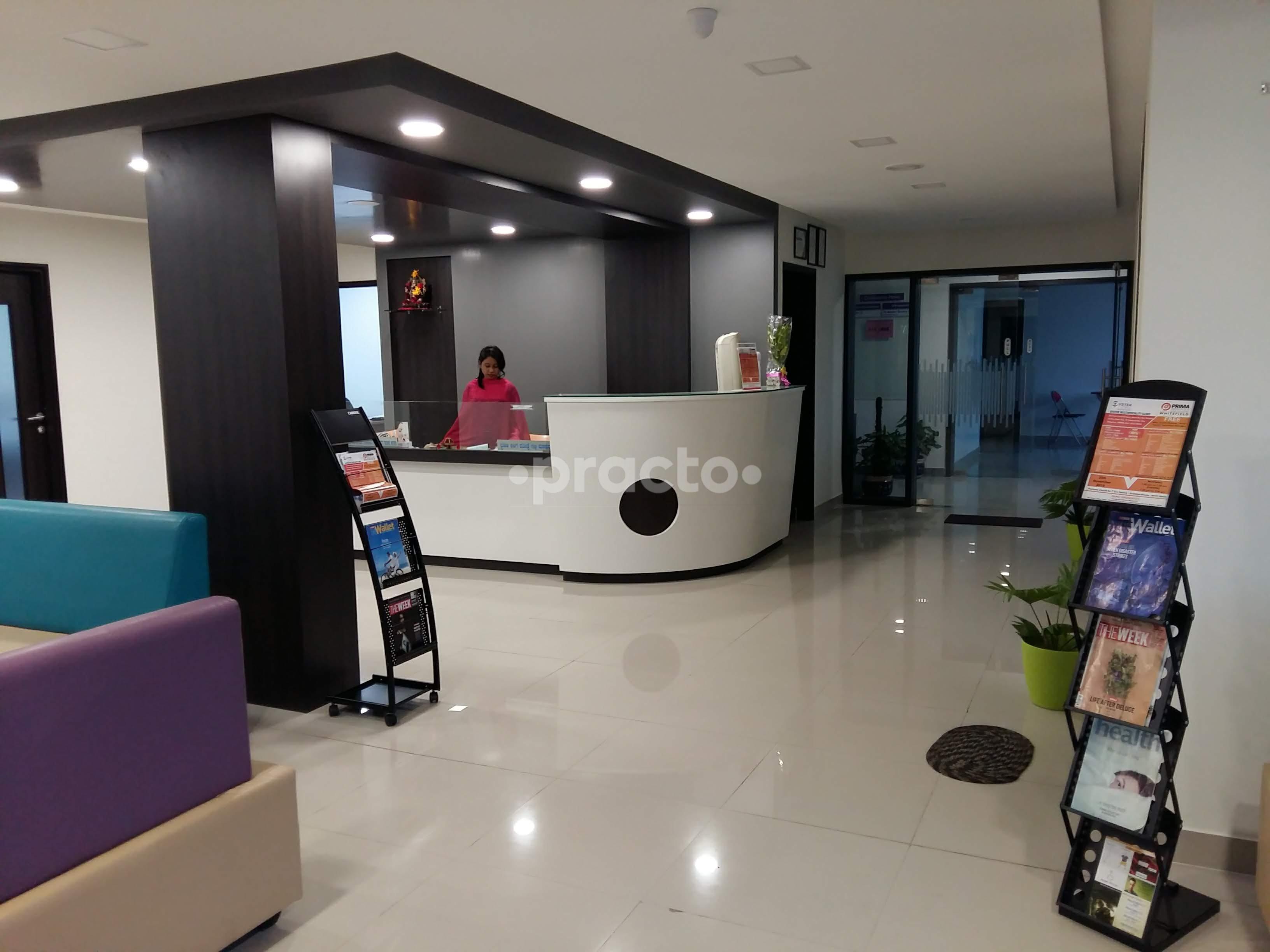 Reception at Oyster Multispeciality Clinic Whitefield Bangalore