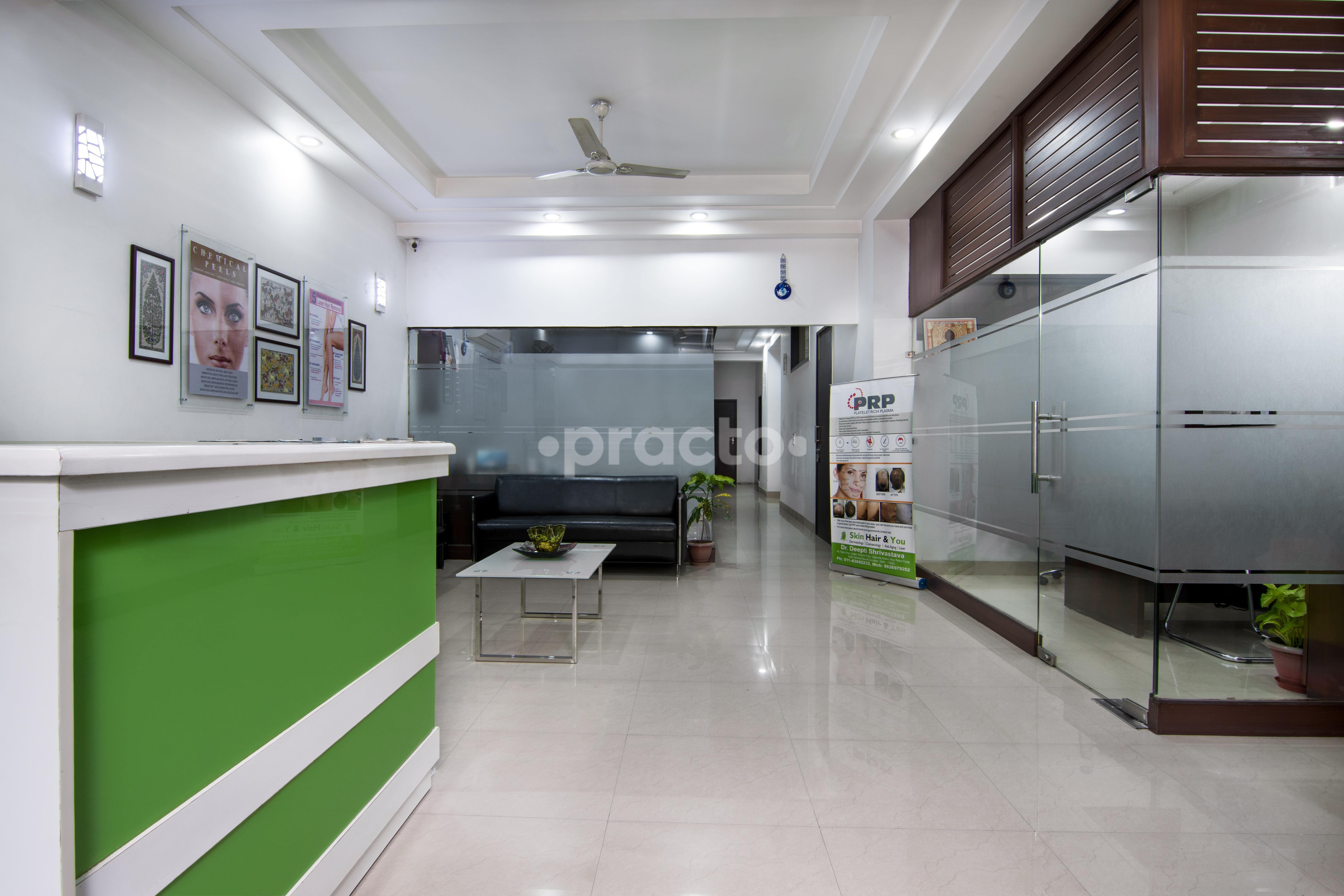 Reception Area at Skin Hair & You Anand Vihar Delhi