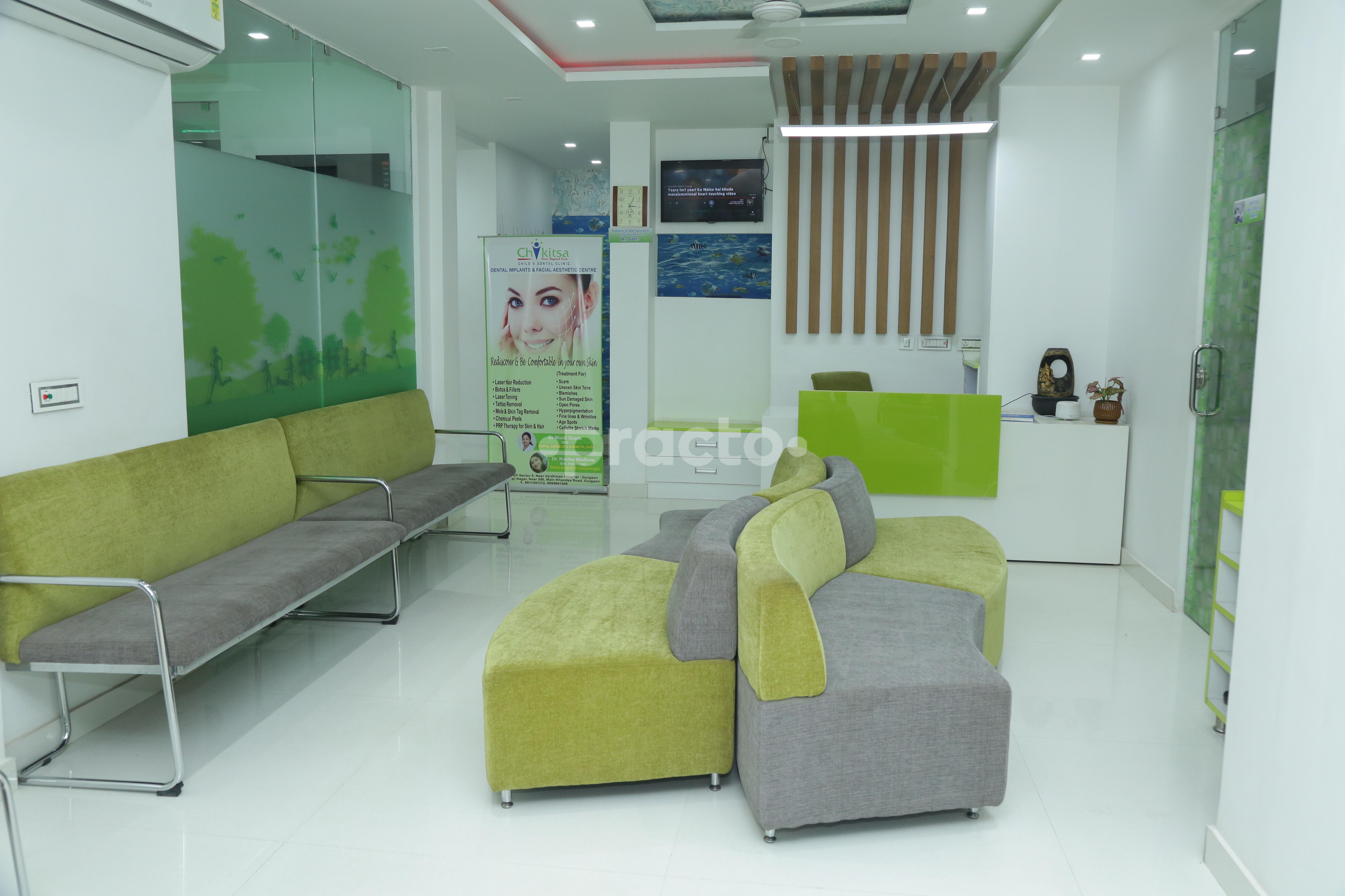 Waiting Area at Chikitsa Dental Implant and Facial Aesthetics Center Gurgaon Sector 5 Gurgaon
