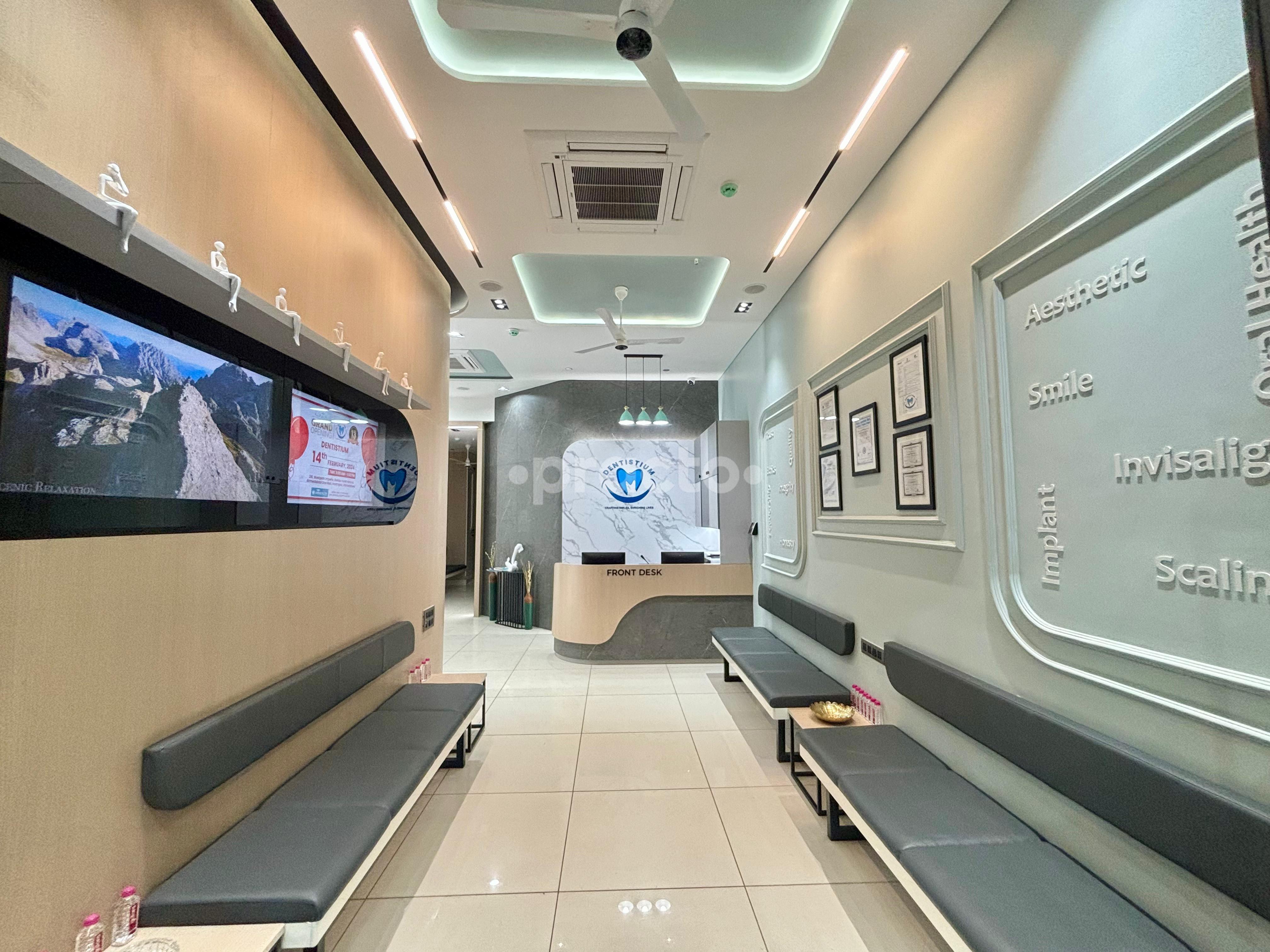Reception Area at Dentistium Multispeciality Dental Clinic Vastrapur Ahmedabad